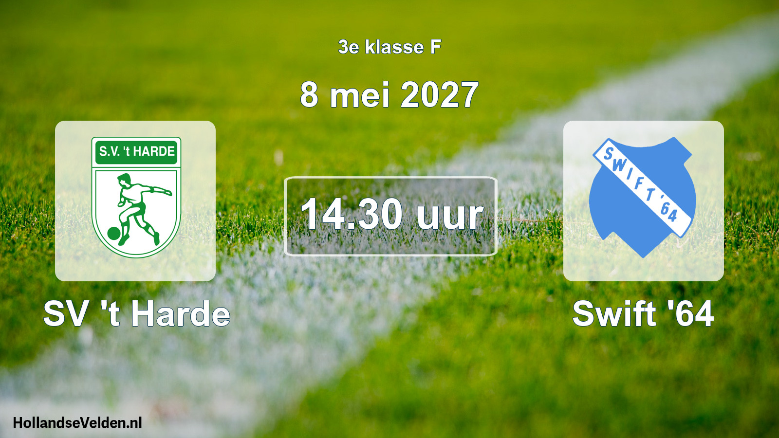 Geplande wedstrijd: SV 't Harde - Swift '64 (8 mei 2027)