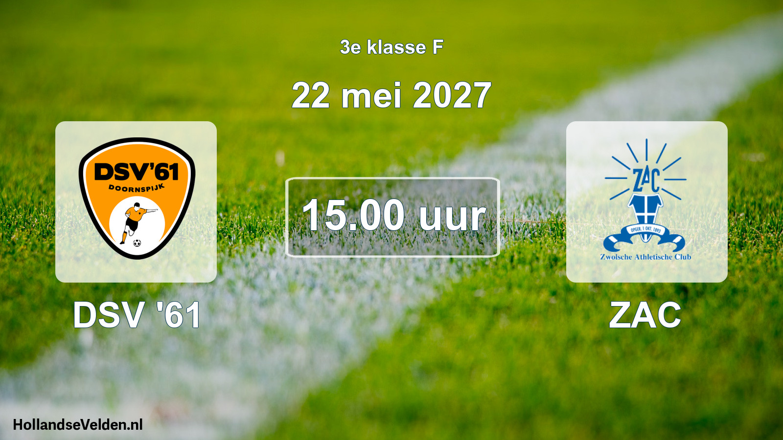 Geplande wedstrijd: DSV '61 - ZAC (22 mei 2027)