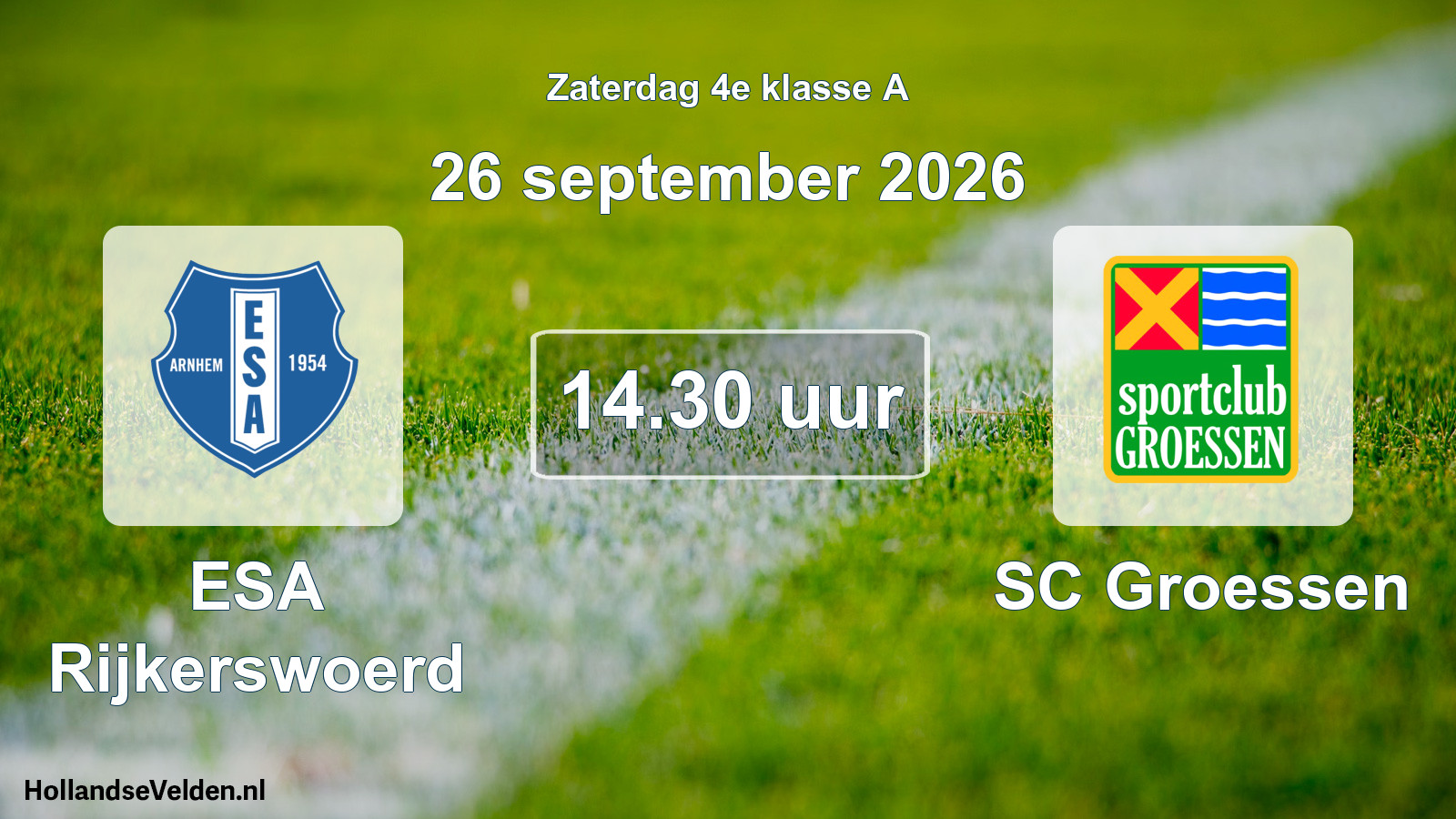 Geplande wedstrijd: ESA Rijkerswoerd - SC Groessen (26 september 2026)