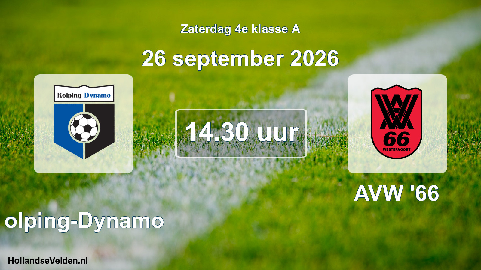Geplande wedstrijd: Kolping-Dynamo - AVW '66 (26 september 2026)