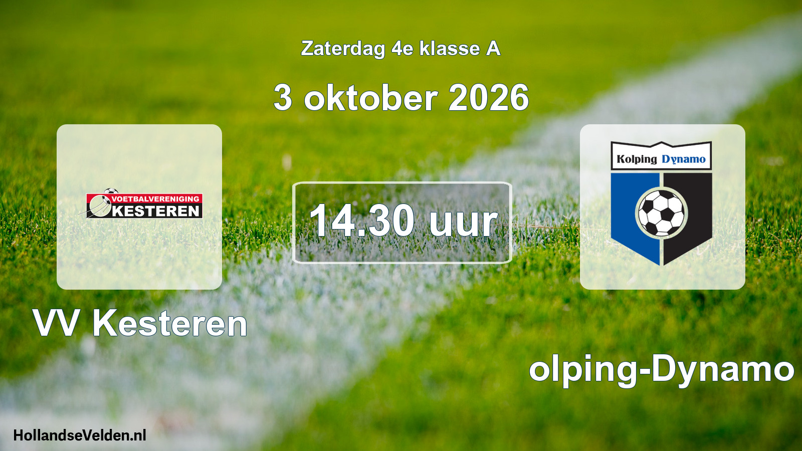 Geplande wedstrijd: VV Kesteren - Kolping-Dynamo (3 oktober 2026)