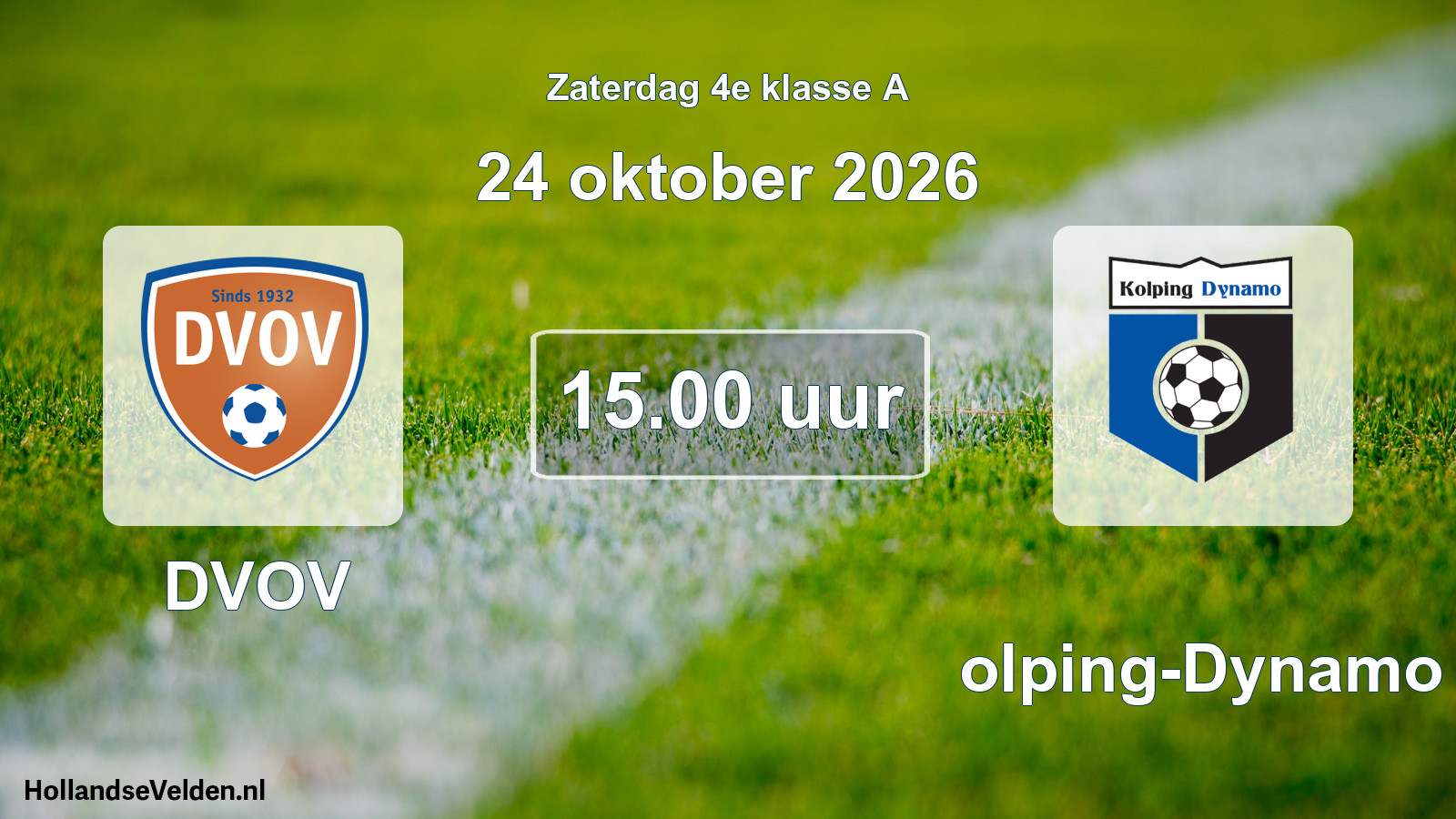 Geplande wedstrijd: DVOV - Kolping-Dynamo (24 oktober 2026)