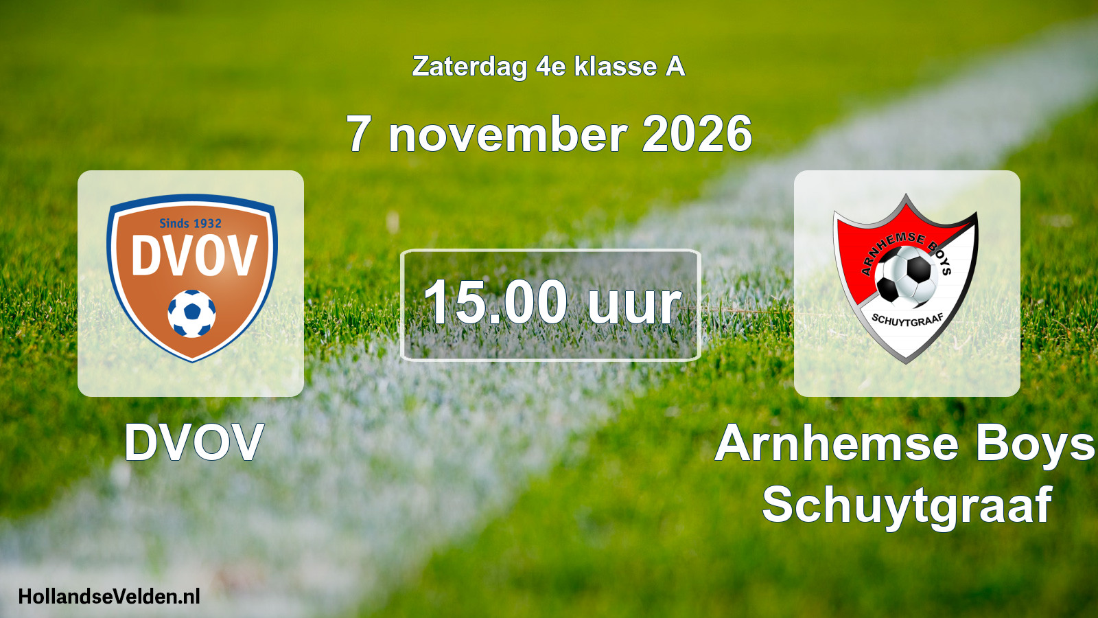 Geplande wedstrijd: DVOV - Arnhemse Boys Schuytgraaf (7 november 2026)