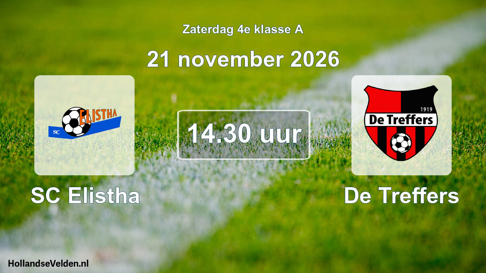 Geplande wedstrijd: SC Elistha - De Treffers (21 november 2026)