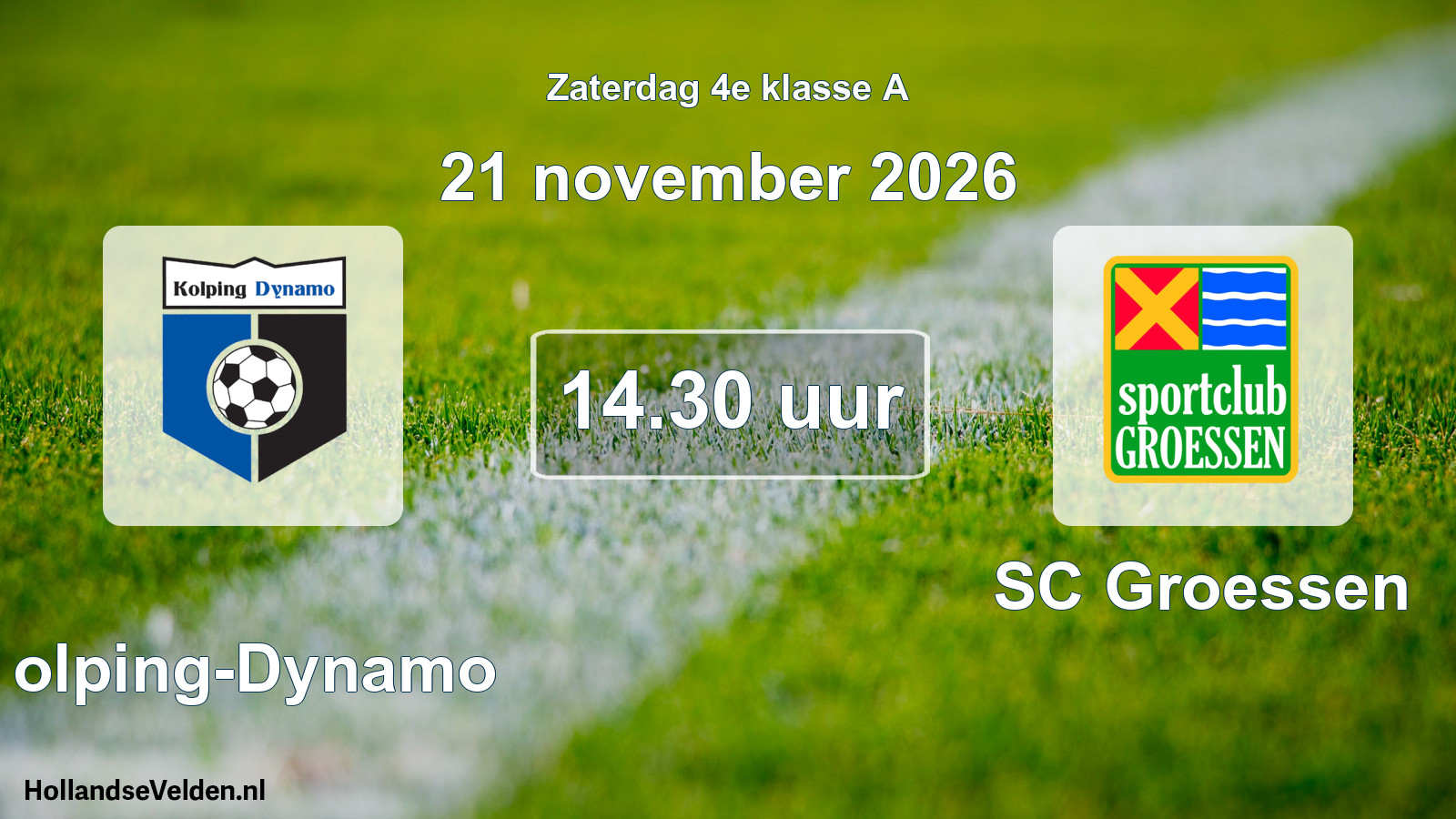 Geplande wedstrijd: Kolping-Dynamo - SC Groessen (21 november 2026)