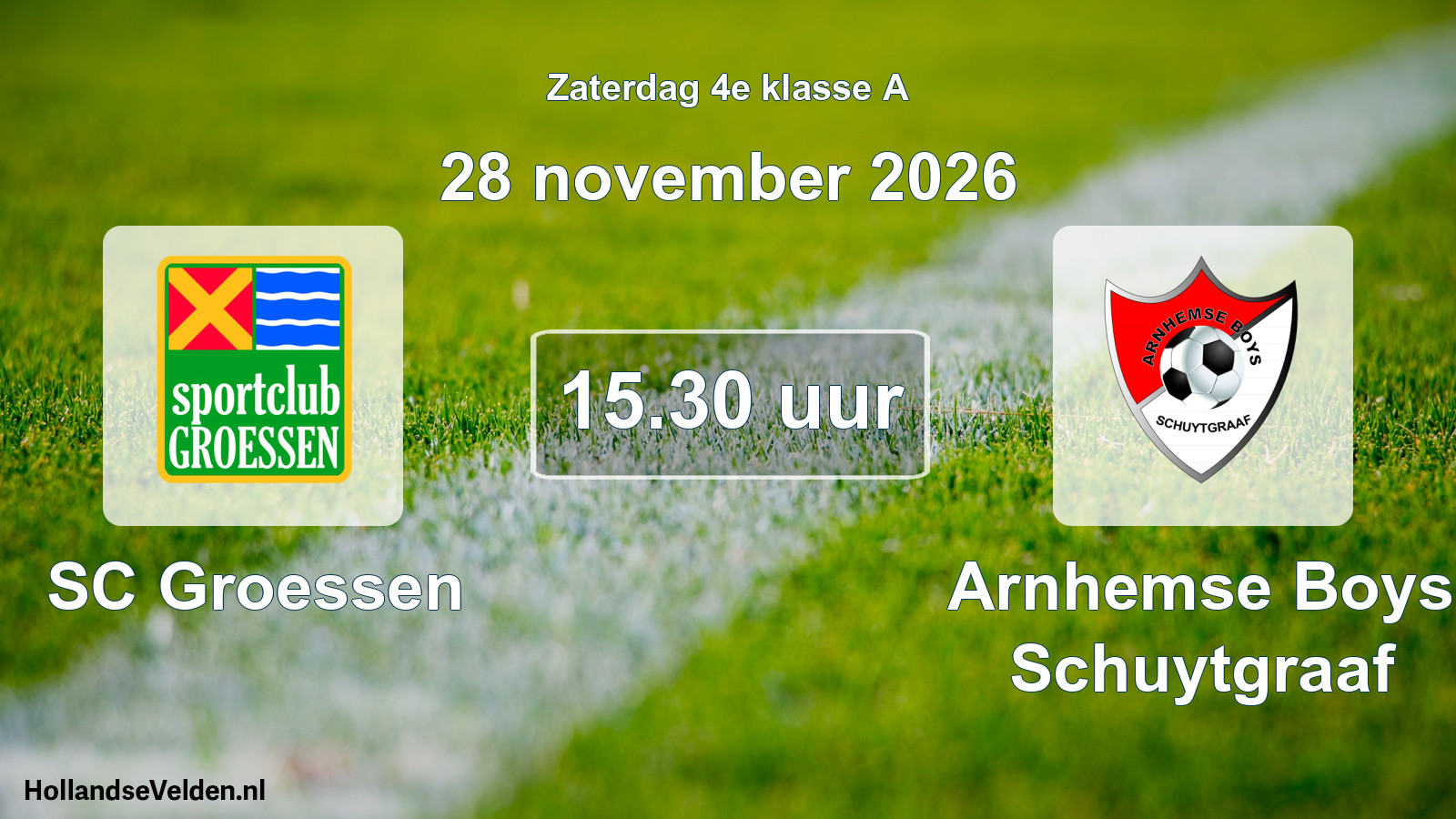 Scheduled Match: SC Groessen - Arnhemse Boys Schuytgraaf (28 November 2026)