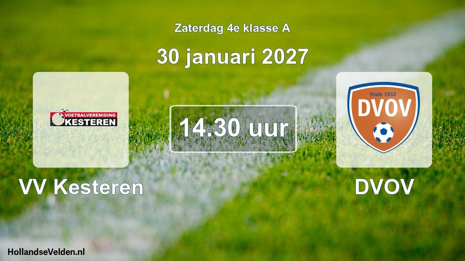 Geplande wedstrijd: VV Kesteren - DVOV (30 januari 2027)