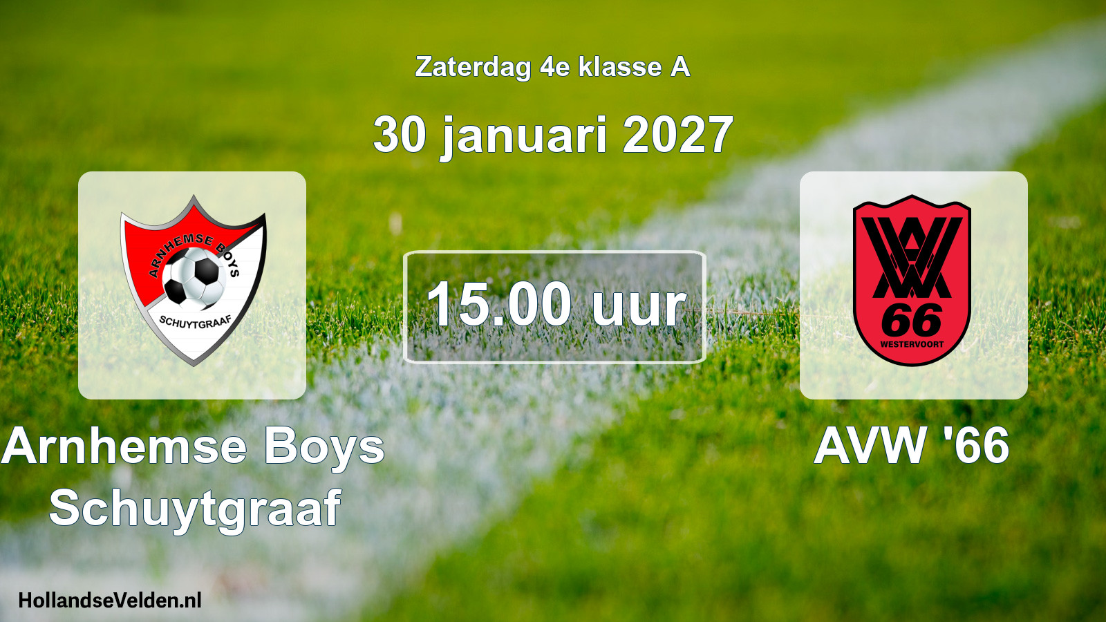 Geplande wedstrijd: Arnhemse Boys Schuytgraaf - AVW '66 (30 januari 2027)