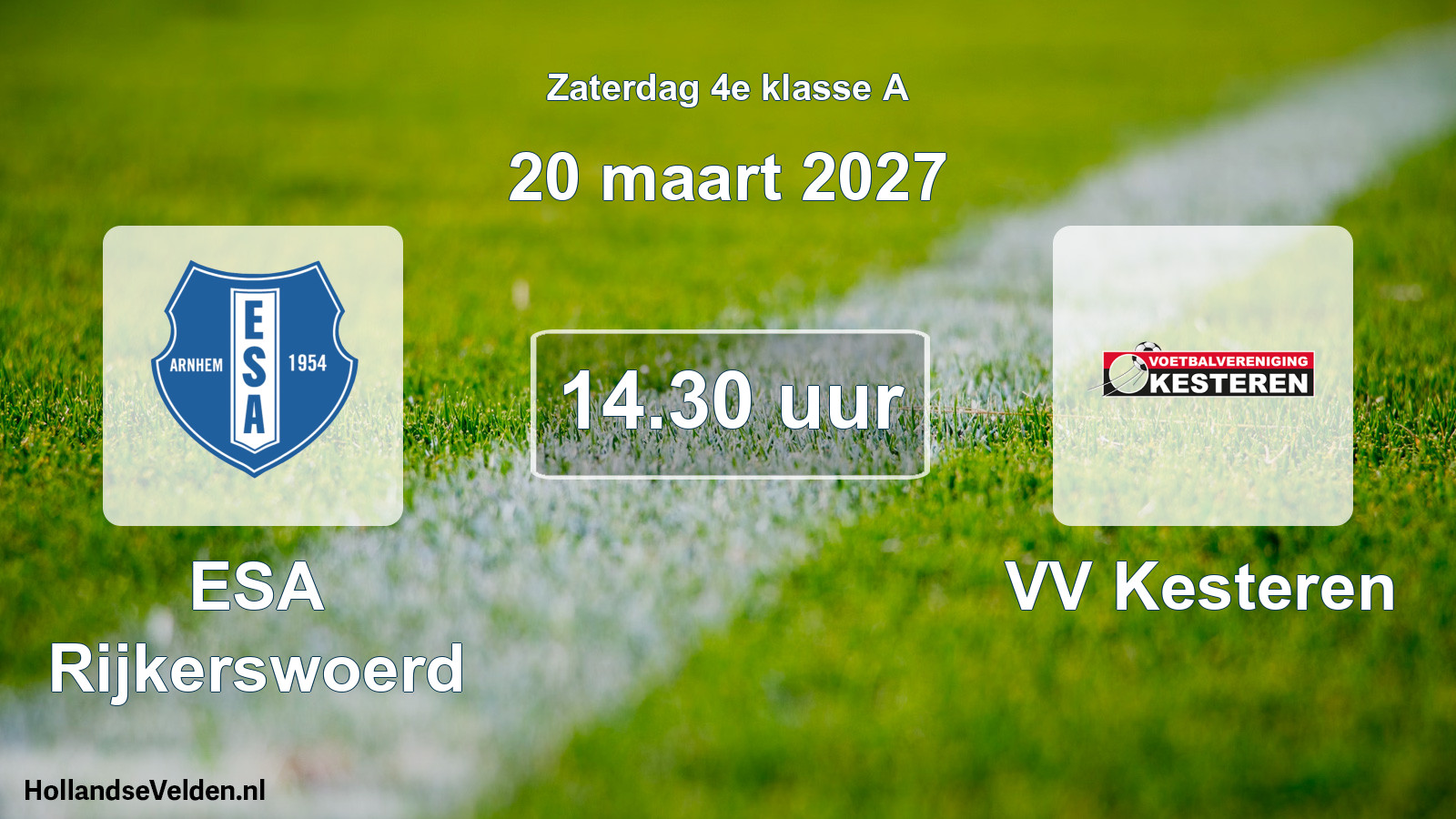 Geplande wedstrijd: ESA Rijkerswoerd - VV Kesteren (20 maart 2027)