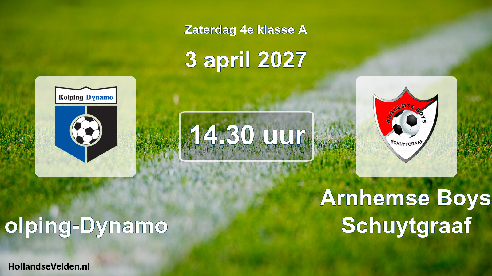 Geplande wedstrijd: Kolping-Dynamo - Arnhemse Boys Schuytgraaf (3 april 2027)
