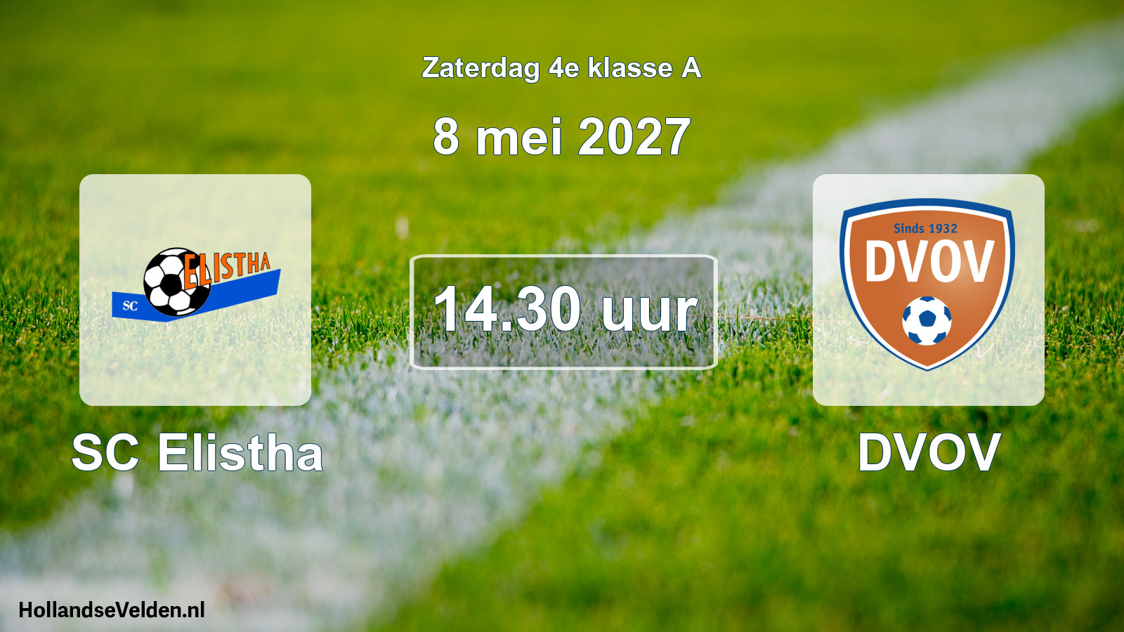 Geplande wedstrijd: SC Elistha - DVOV (8 mei 2027)