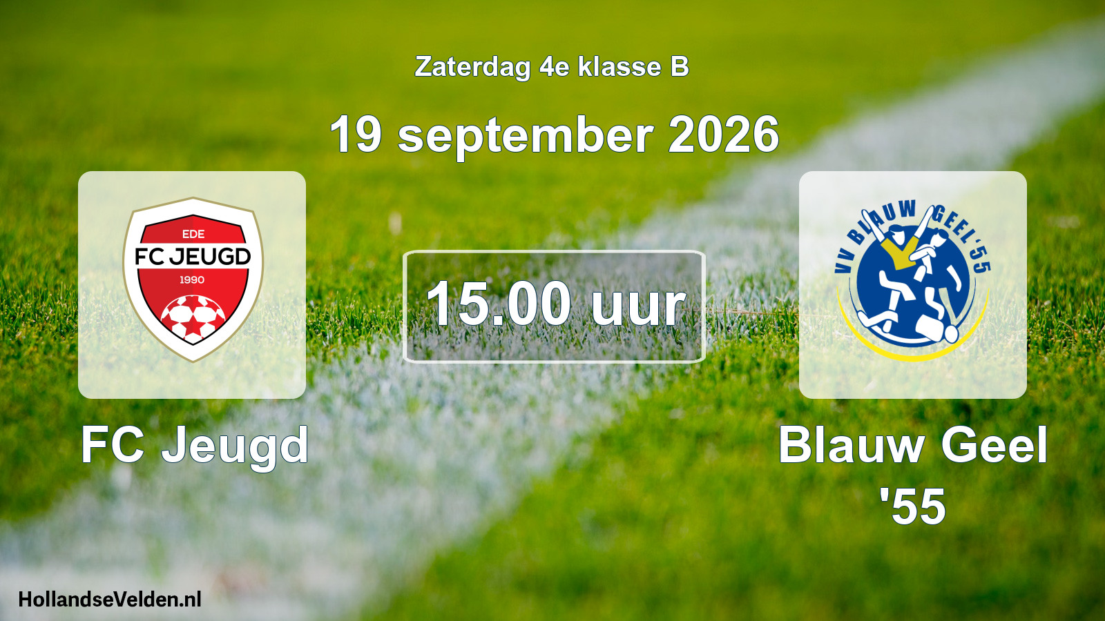 Geplande wedstrijd: FC Jeugd - Blauw Geel '55 (19 september 2026)