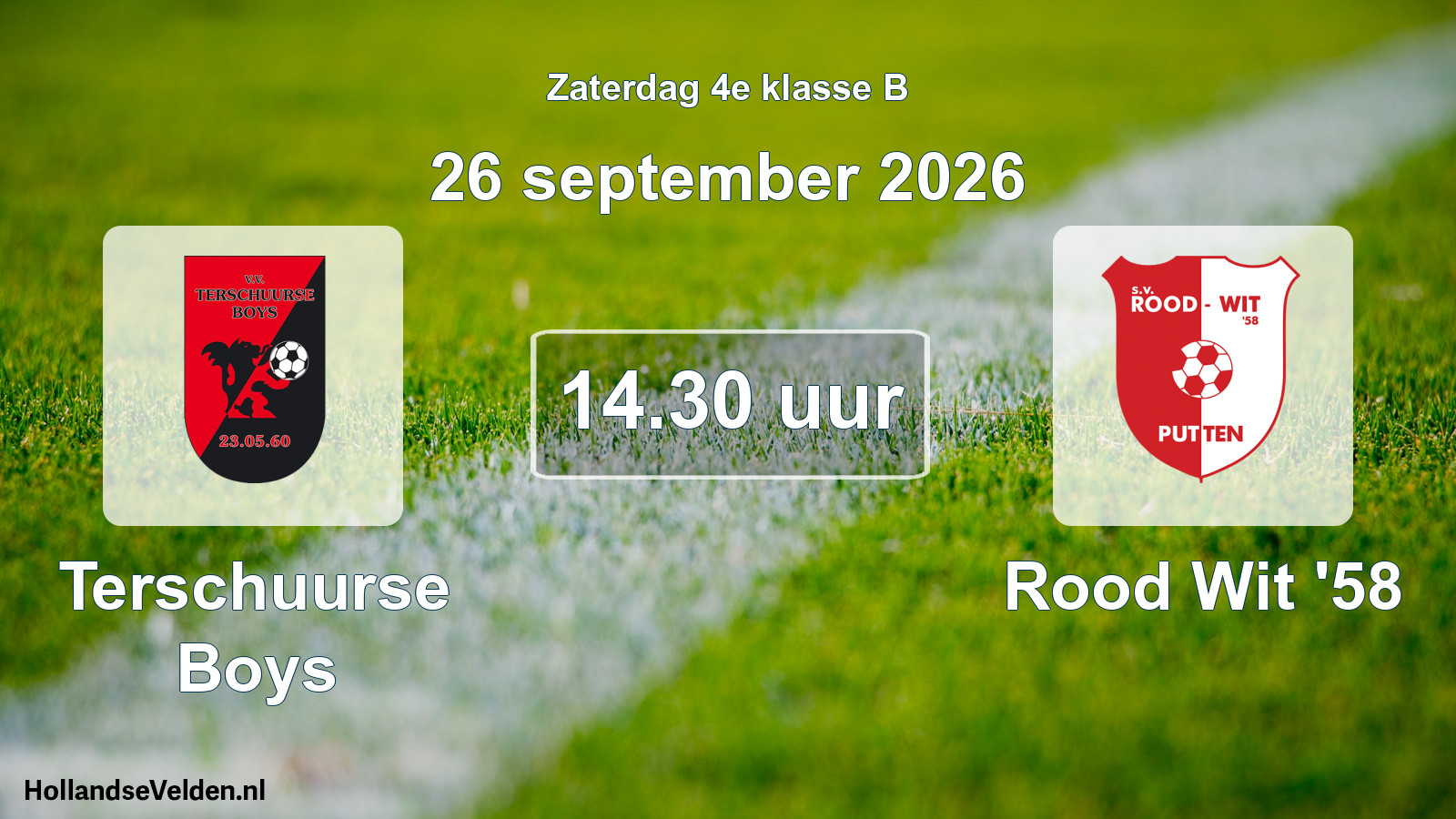 Scheduled Match: Terschuurse Boys - Rood Wit '58 (26 September 2026)