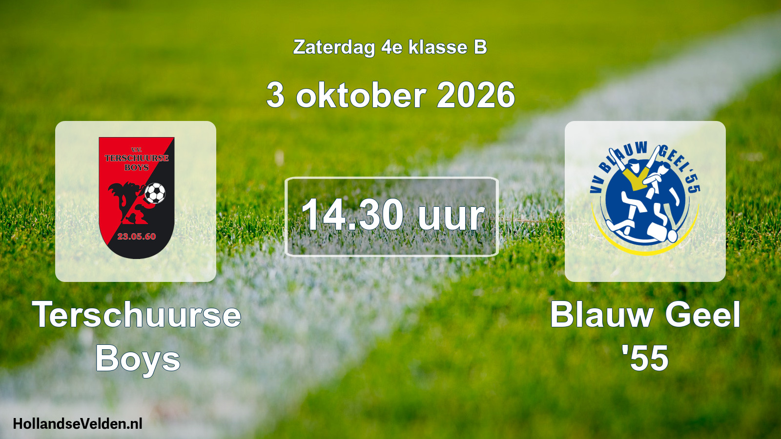 Geplande wedstrijd: Terschuurse Boys - Blauw Geel '55 (3 oktober 2026)