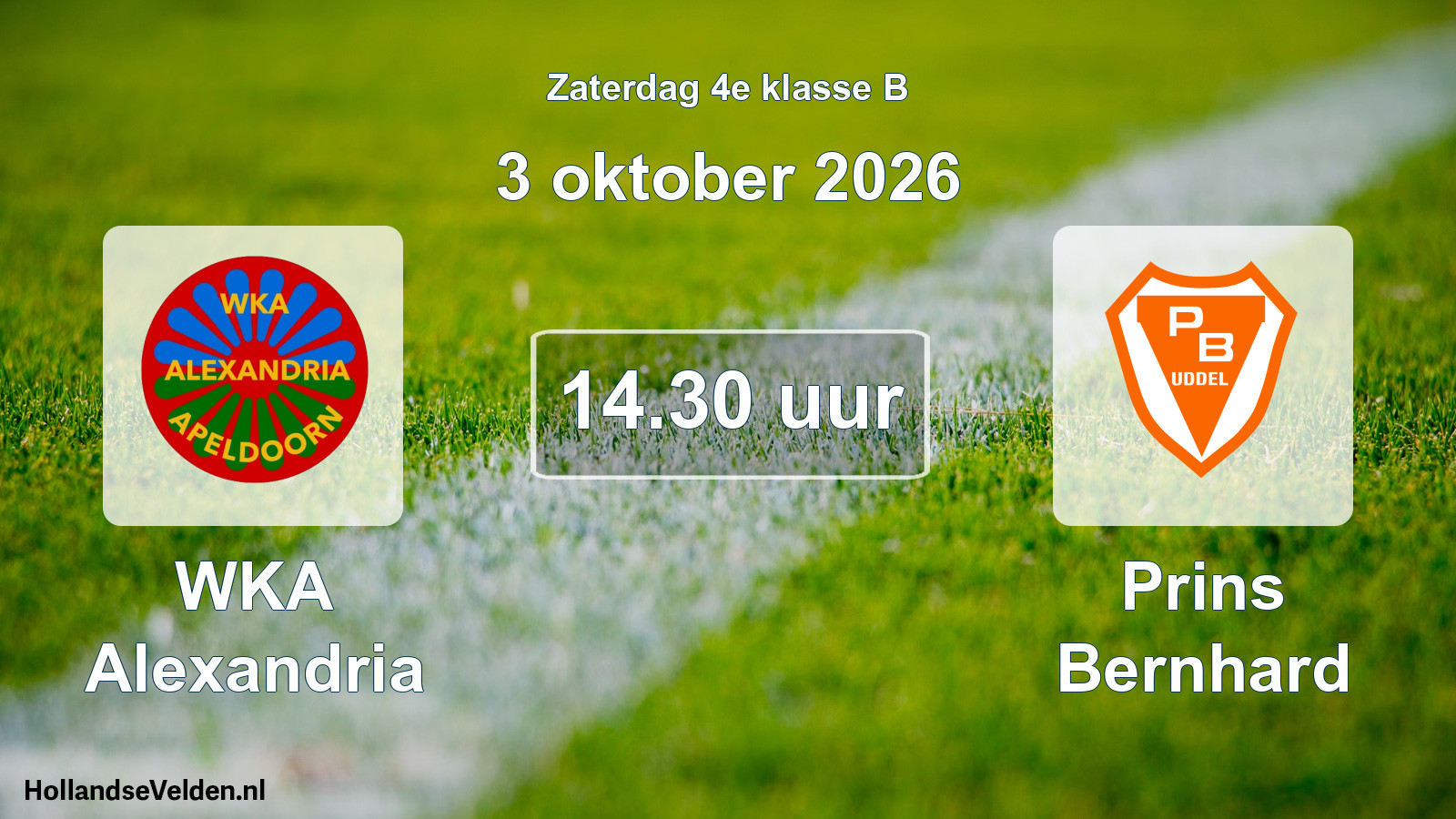 Geplande wedstrijd: WKA Alexandria - Prins Bernhard (3 oktober 2026)
