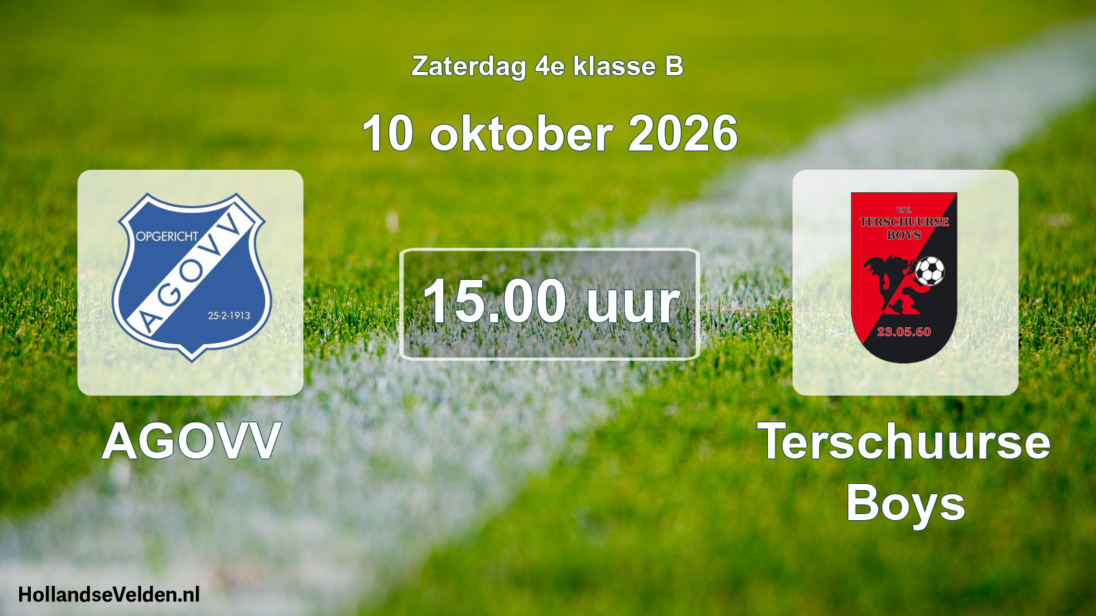 Geplande wedstrijd: AGOVV - Terschuurse Boys (10 oktober 2026)