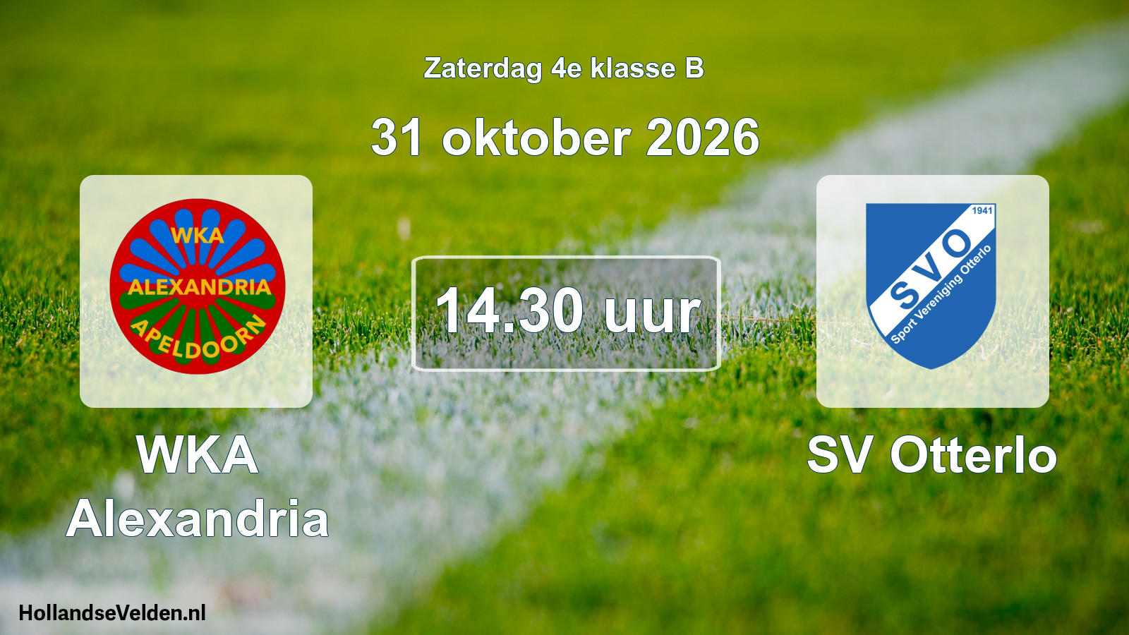 Geplande wedstrijd: WKA Alexandria - SV Otterlo (31 oktober 2026)