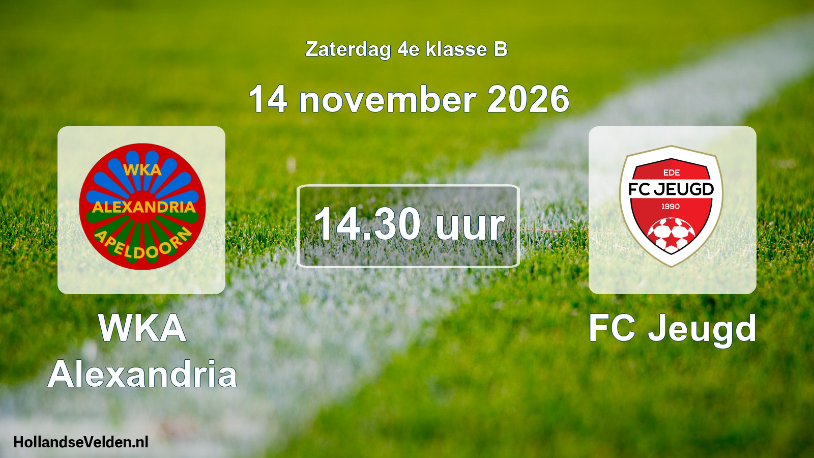 Geplande wedstrijd: WKA Alexandria - FC Jeugd (14 november 2026)