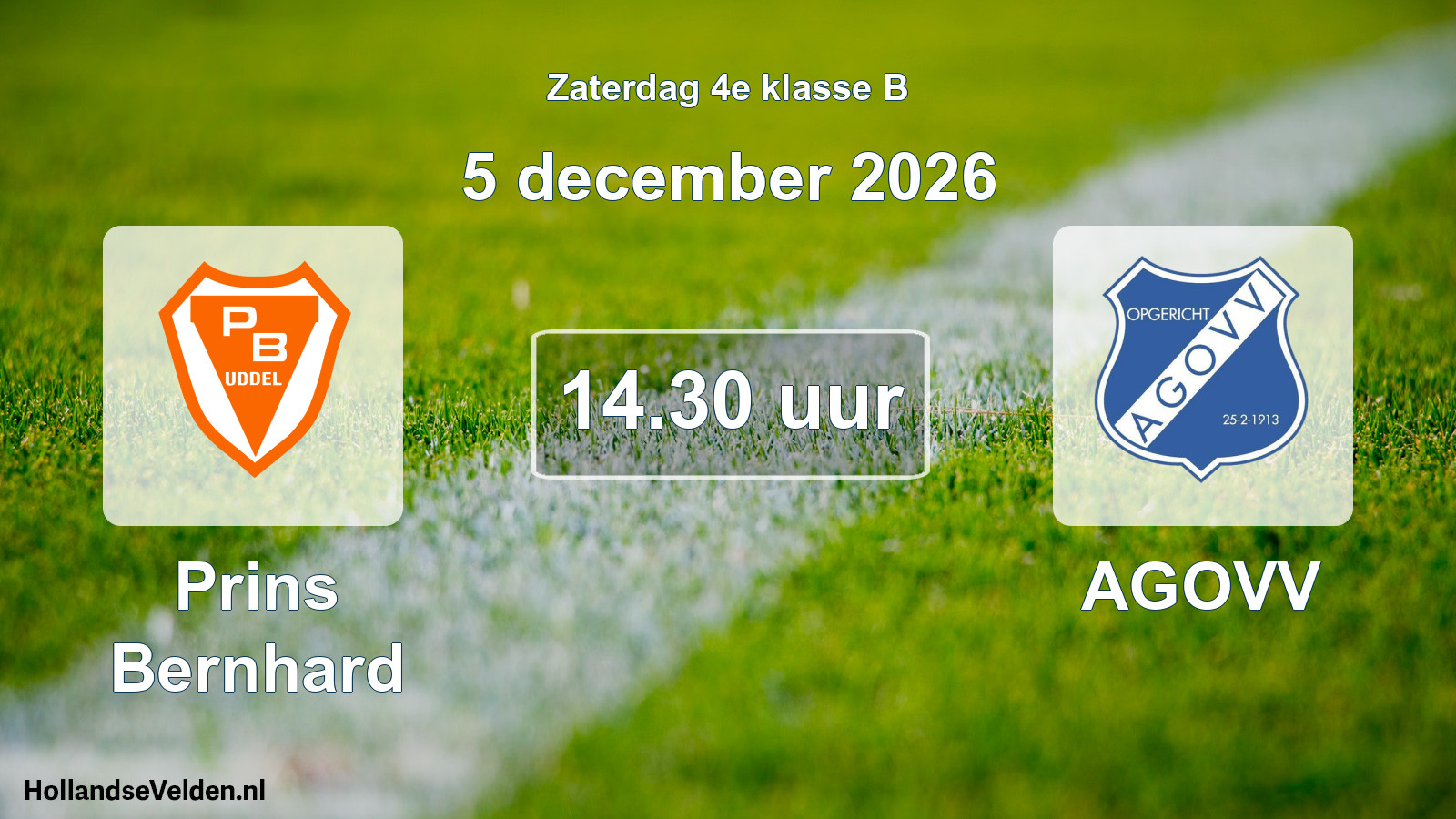 Geplande wedstrijd: Prins Bernhard - AGOVV (5 december 2026)