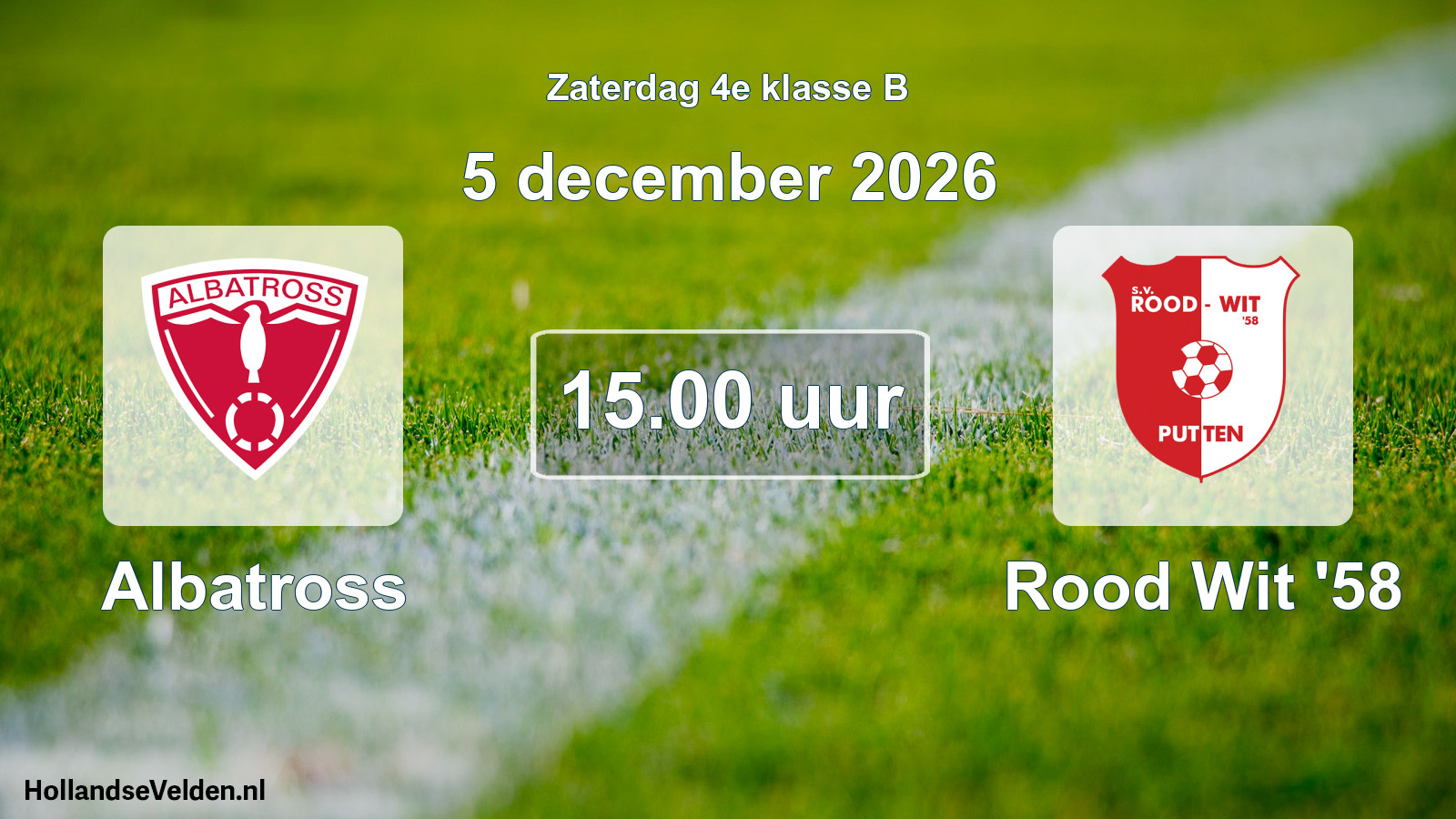 Geplande wedstrijd: Albatross - Rood Wit '58 (5 december 2026)