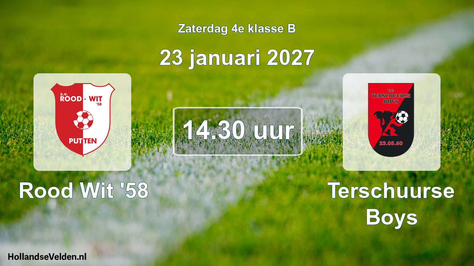 Geplande wedstrijd: Rood Wit '58 - Terschuurse Boys (23 januari 2027)