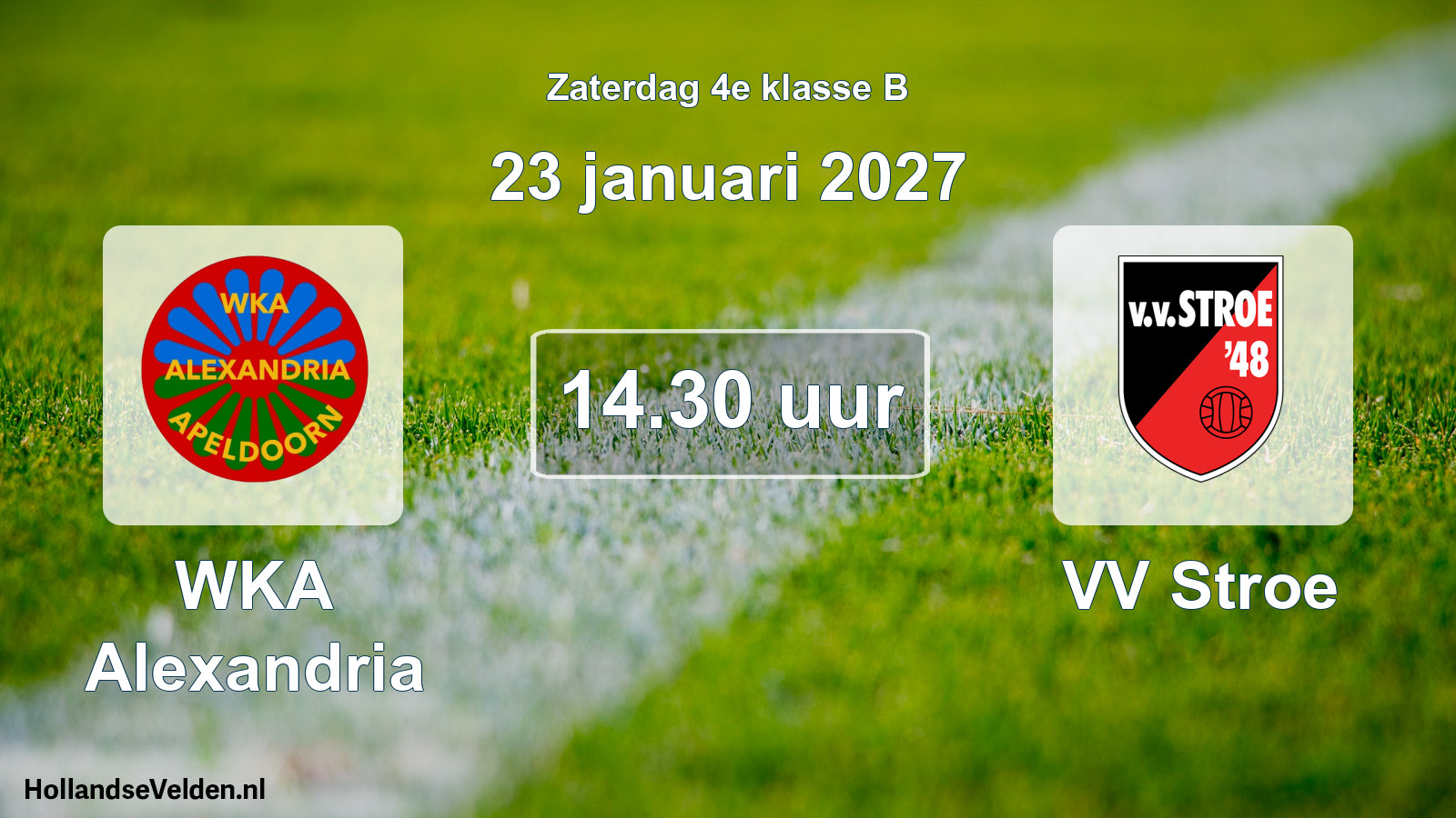 Geplande wedstrijd: WKA Alexandria - VV Stroe (23 januari 2027)