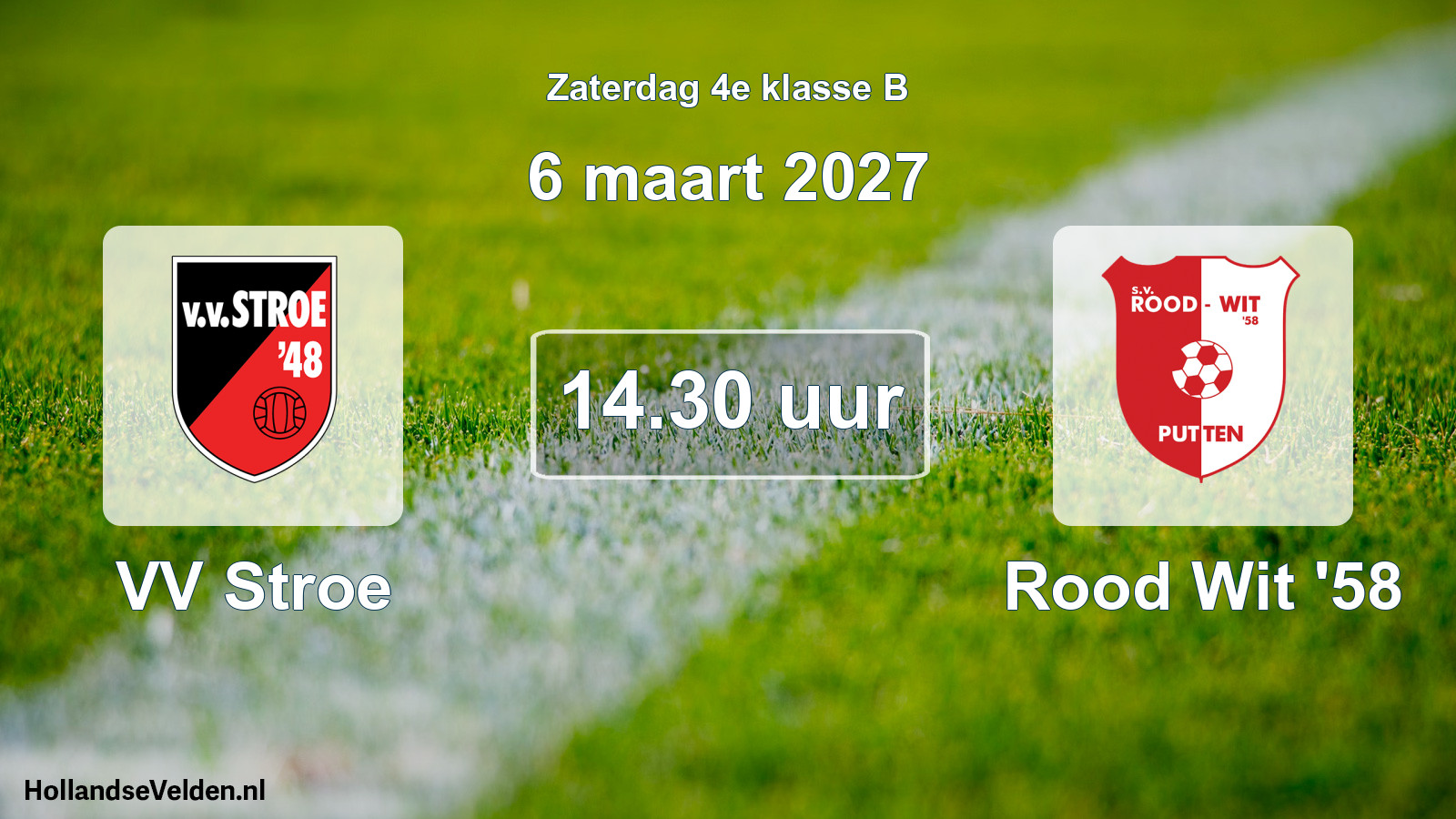 Geplande wedstrijd: VV Stroe - Rood Wit '58 (6 maart 2027)