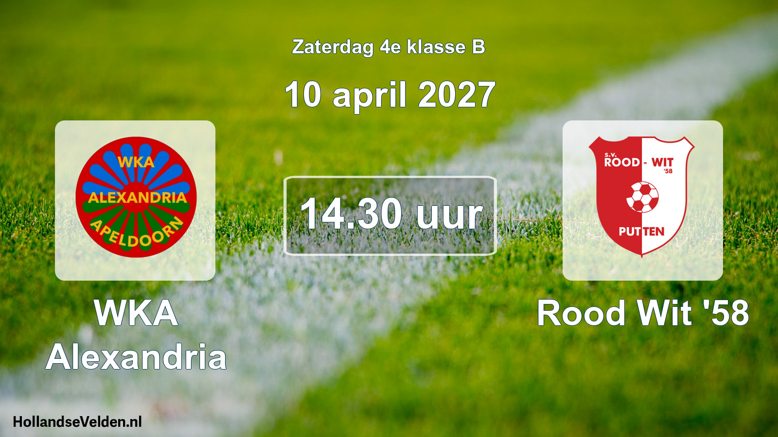 Geplande wedstrijd: WKA Alexandria - Rood Wit '58 (10 april 2027)