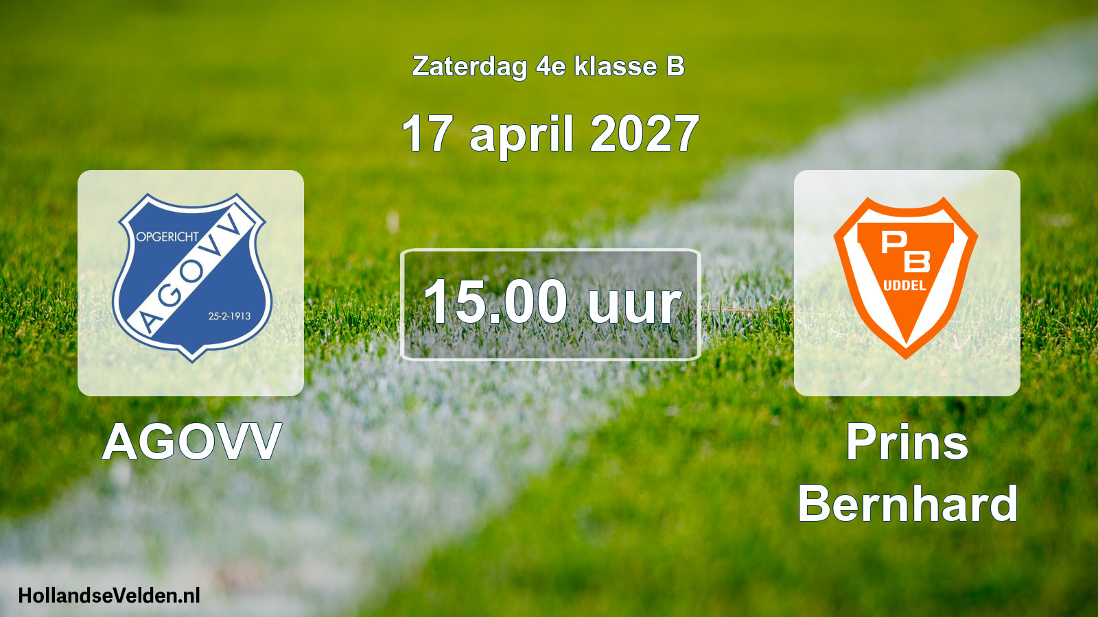Geplande wedstrijd: AGOVV - Prins Bernhard (17 april 2027)