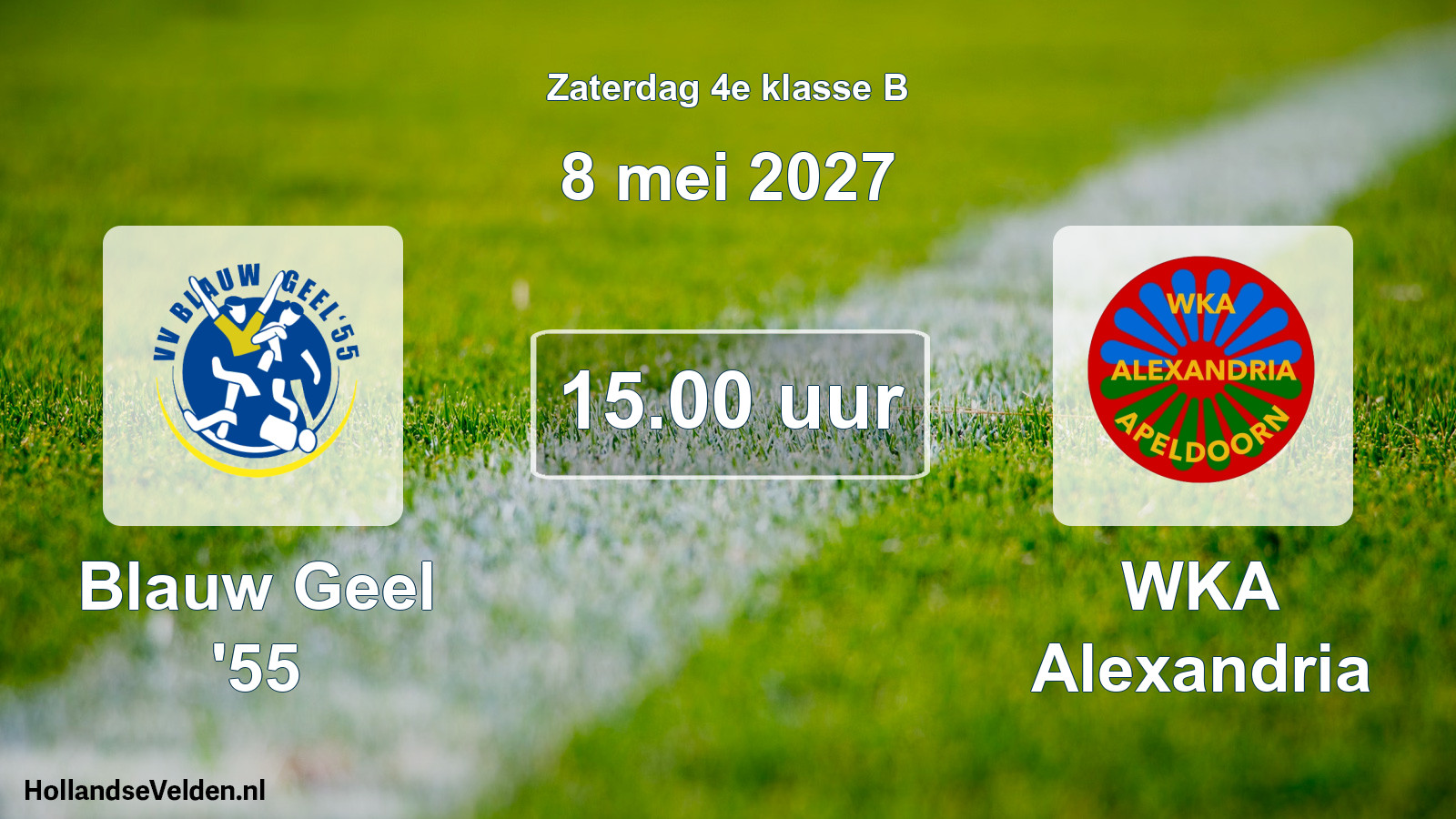 Geplande wedstrijd: Blauw Geel '55 - WKA Alexandria (8 mei 2027)