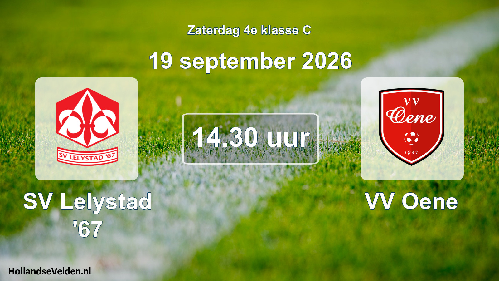 Geplande wedstrijd: SV Lelystad '67 - VV Oene (19 september 2026)