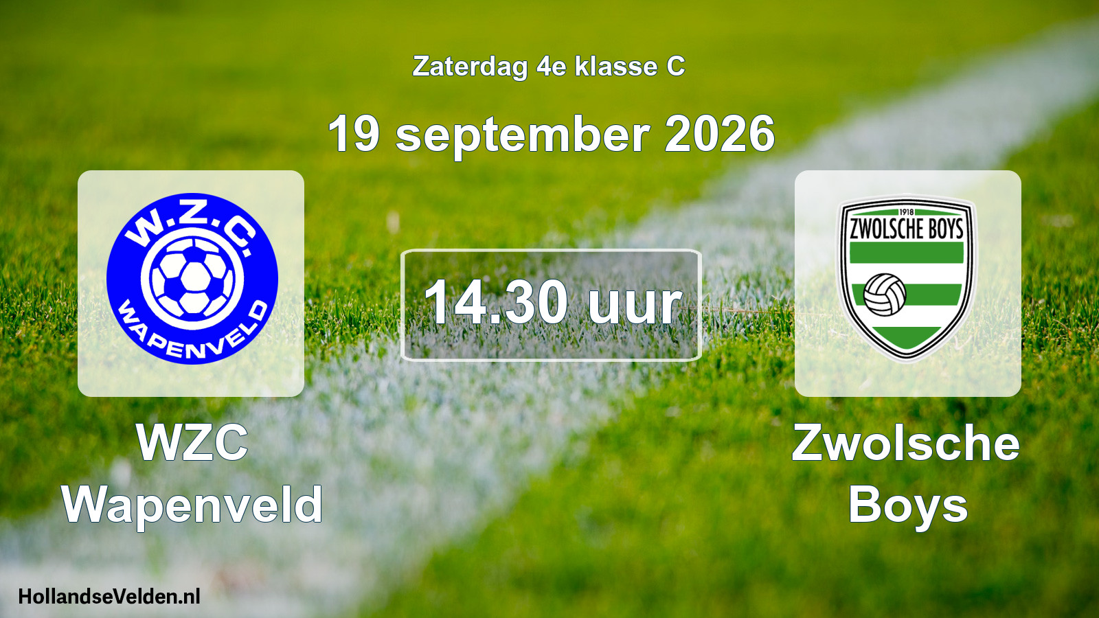 Geplande wedstrijd: WZC Wapenveld - Zwolsche Boys (19 september 2026)