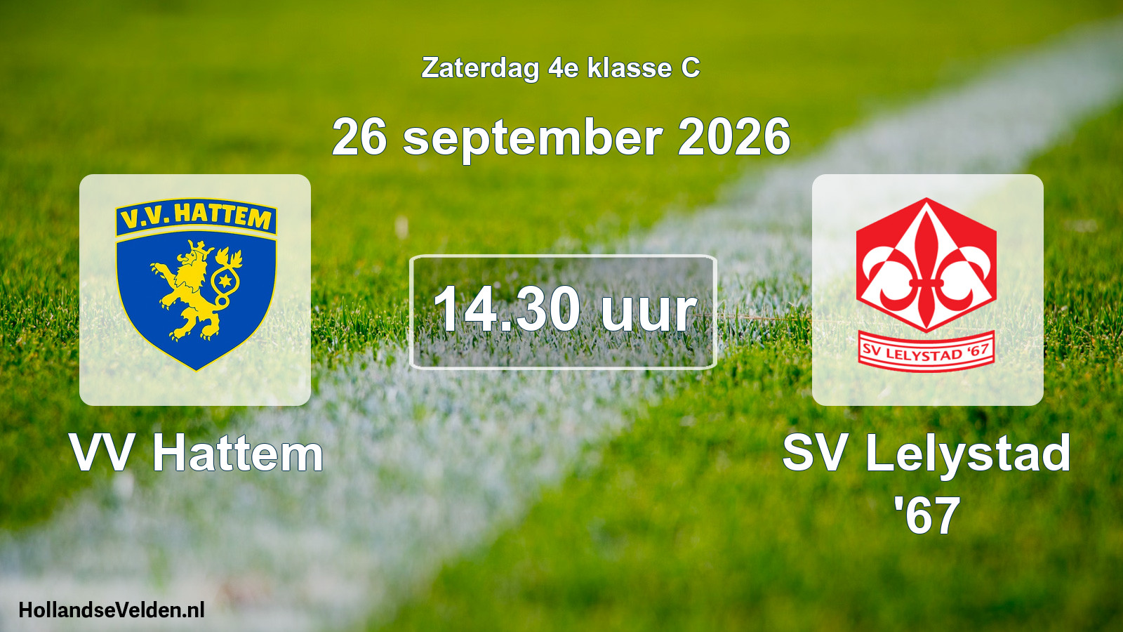 Geplande wedstrijd: VV Hattem - SV Lelystad '67 (26 september 2026)