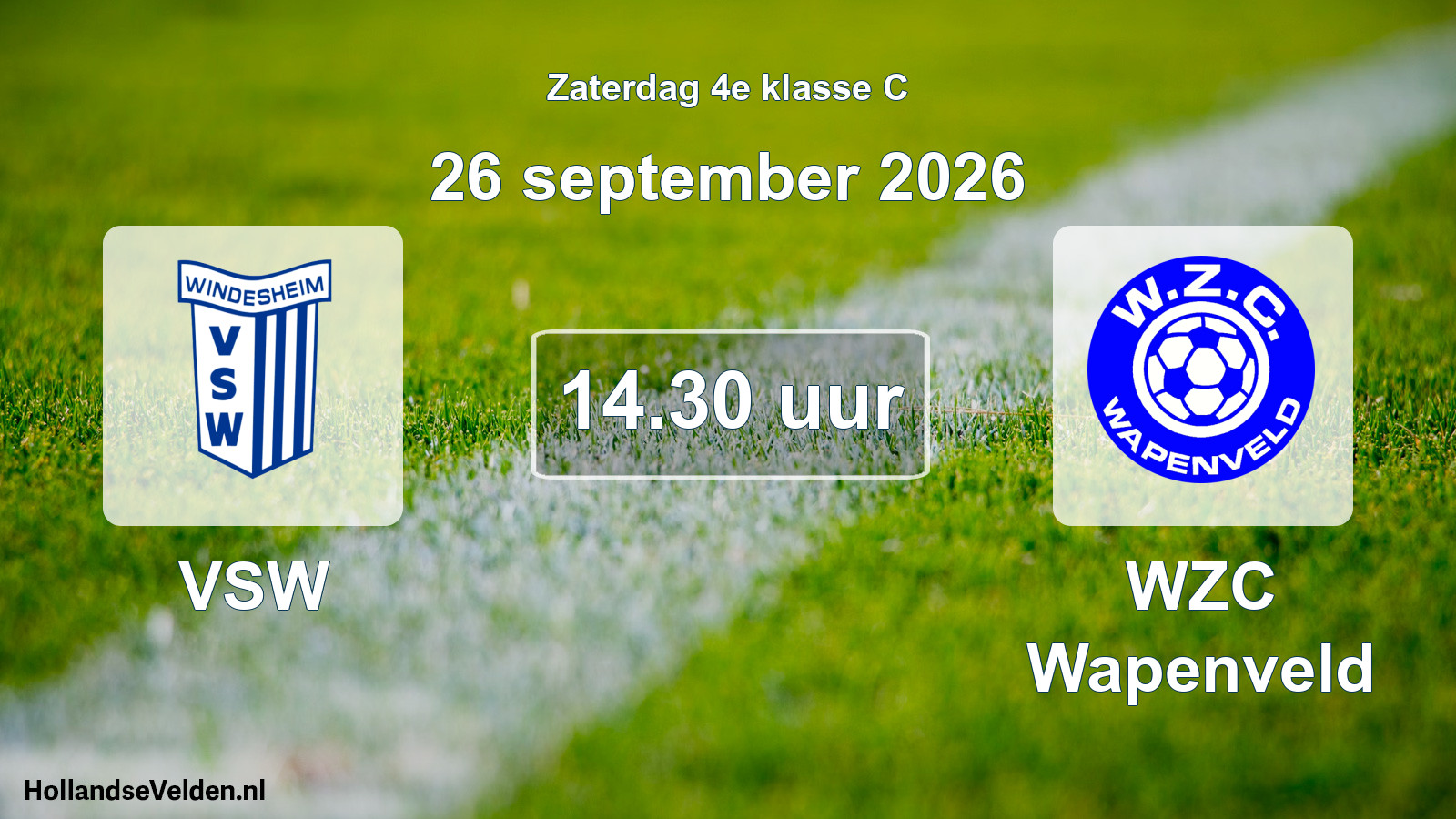 Geplande wedstrijd: VSW - WZC Wapenveld (26 september 2026)