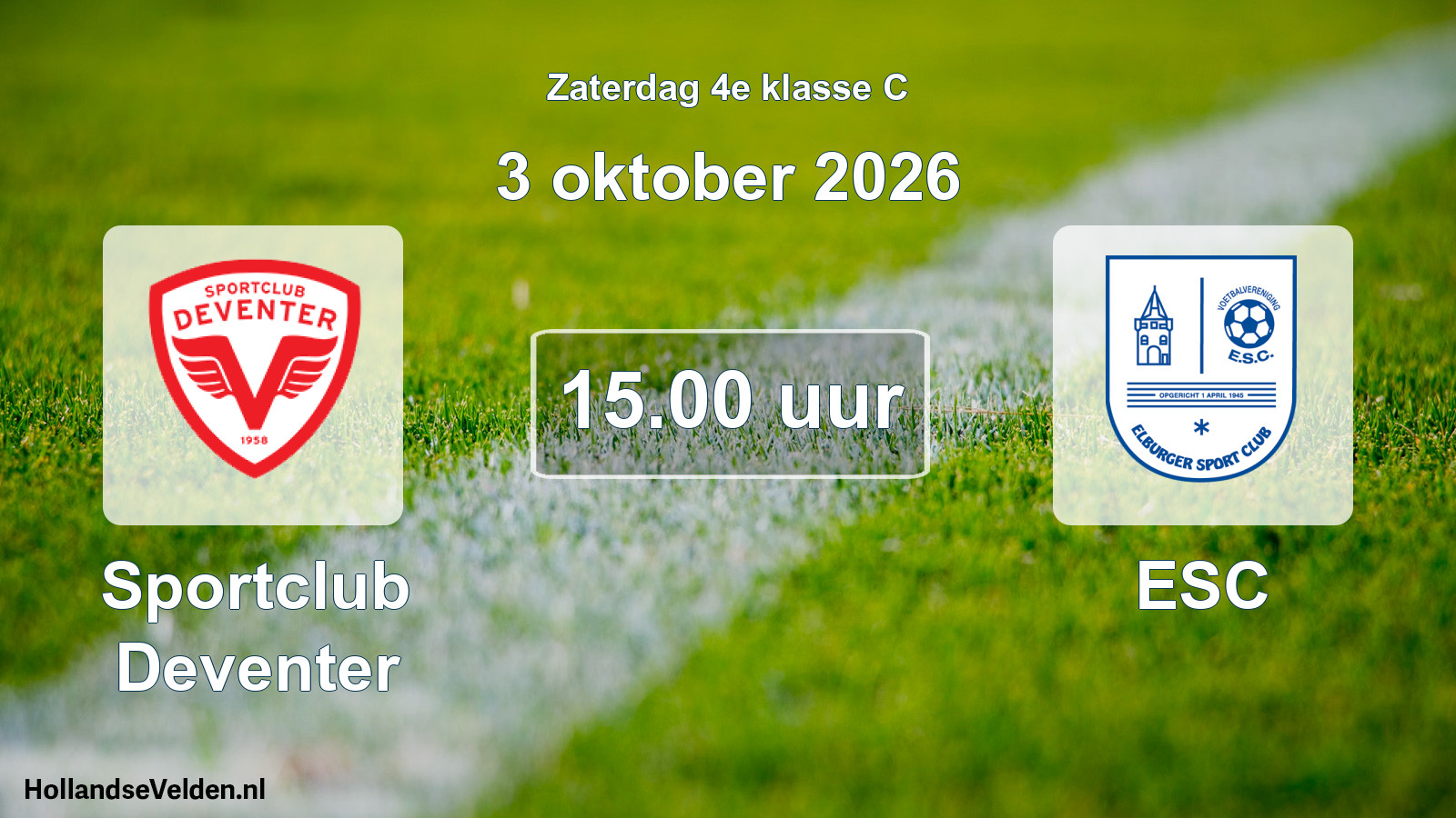 Geplande wedstrijd: Sportclub Deventer - ESC (3 oktober 2026)
