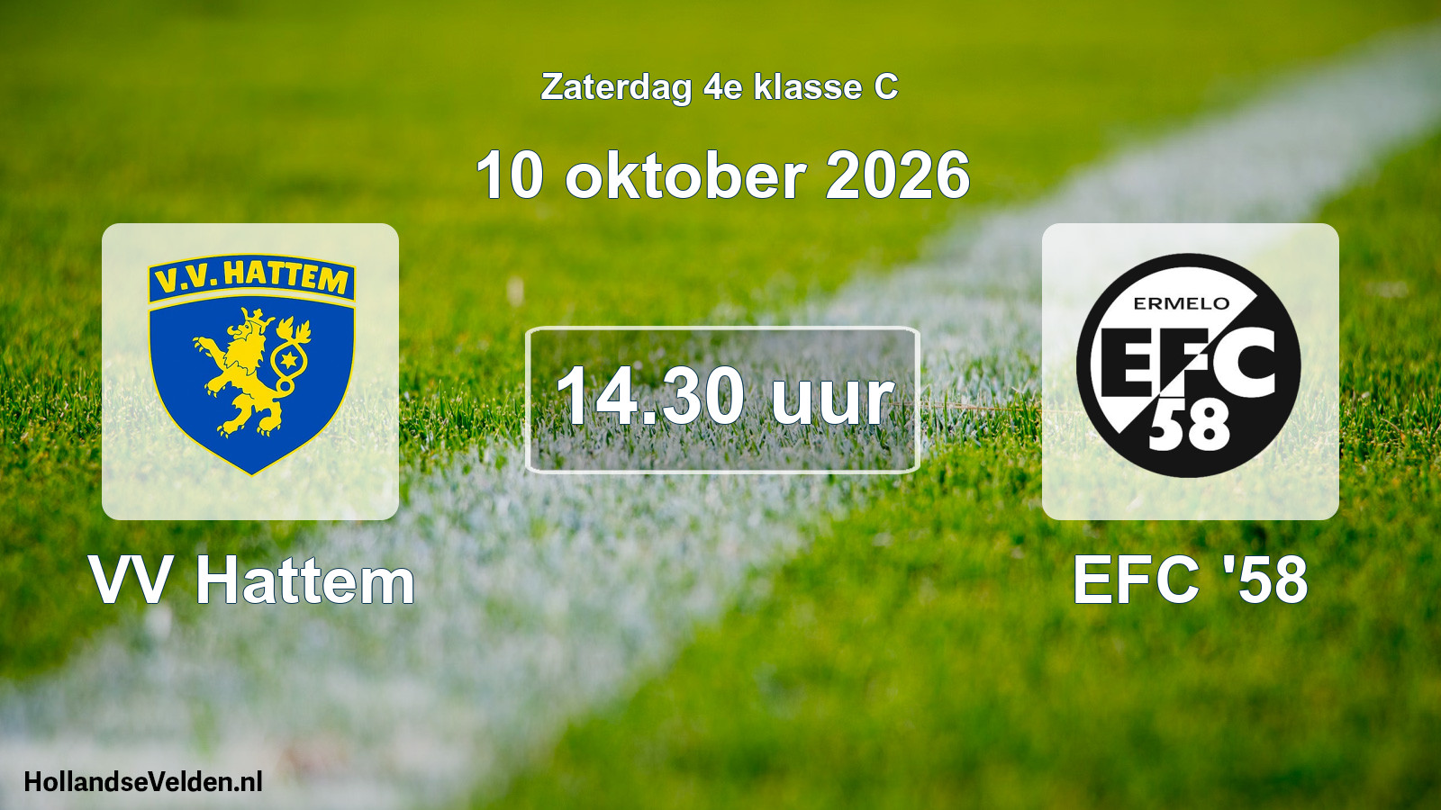 Geplande wedstrijd: VV Hattem - EFC '58 (10 oktober 2026)