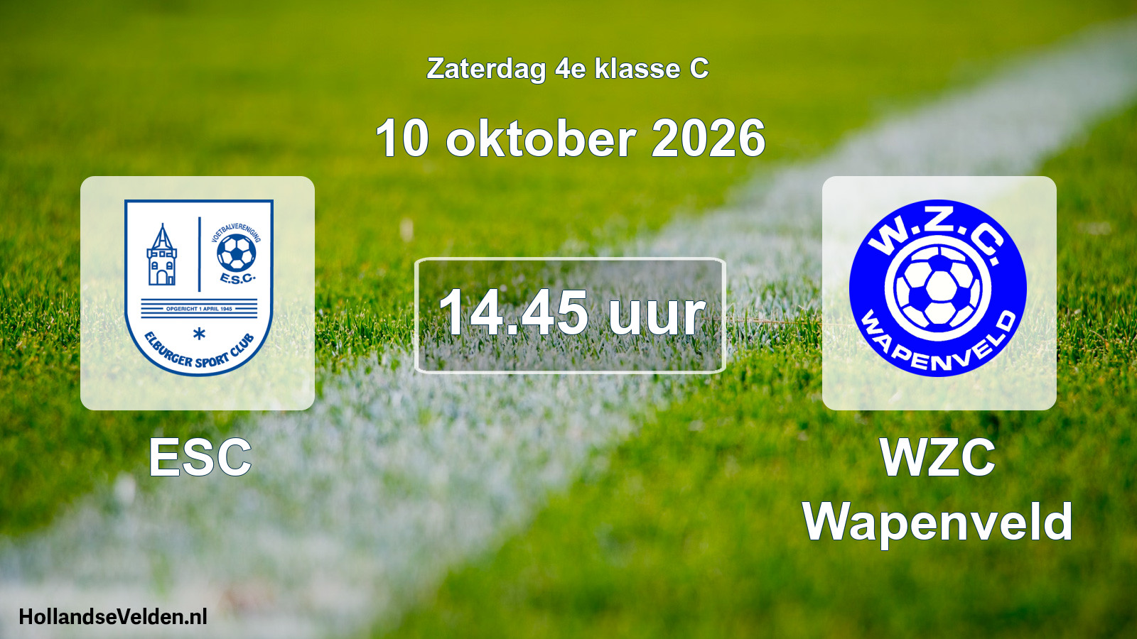 Geplande wedstrijd: ESC - WZC Wapenveld (10 oktober 2026)
