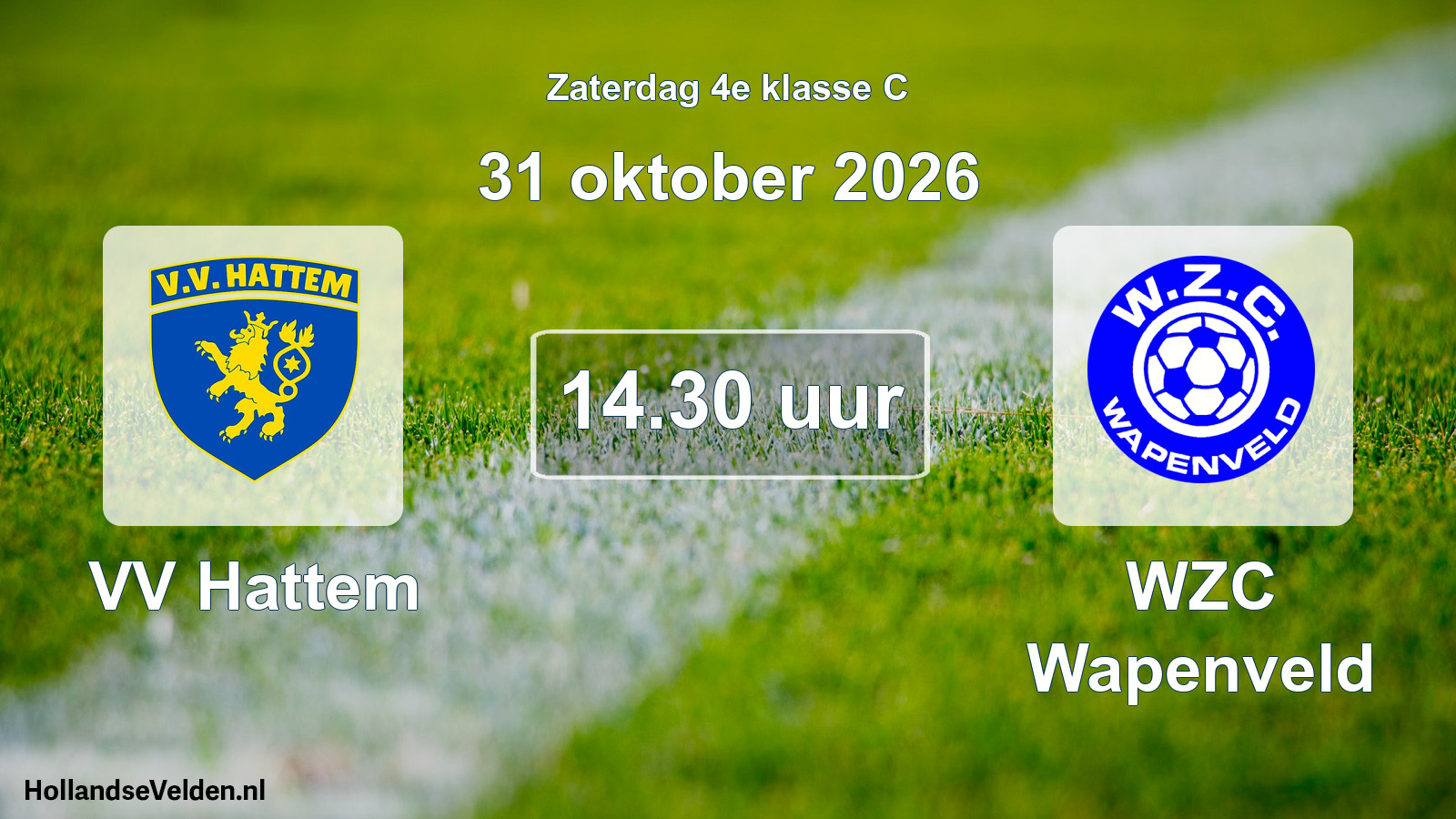 Geplande wedstrijd: VV Hattem - WZC Wapenveld (31 oktober 2026)