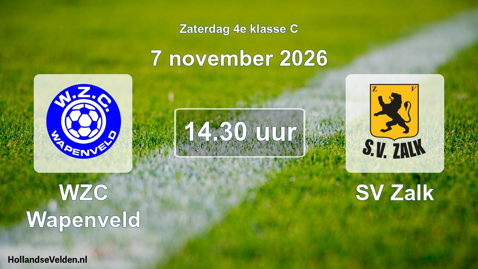 Geplande wedstrijd: WZC Wapenveld - SV Zalk (7 november 2026)