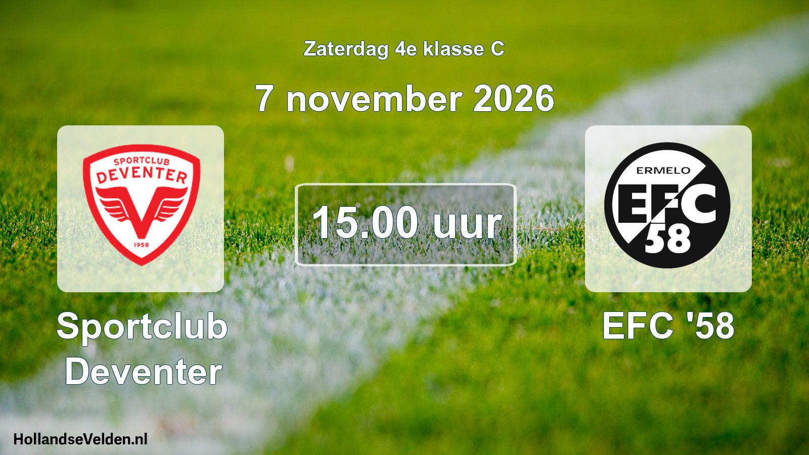 Geplande wedstrijd: Sportclub Deventer - EFC '58 (7 november 2026)