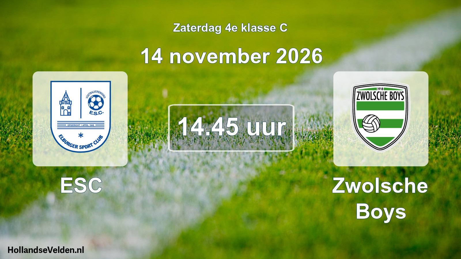 Geplande wedstrijd: ESC - Zwolsche Boys (14 november 2026)