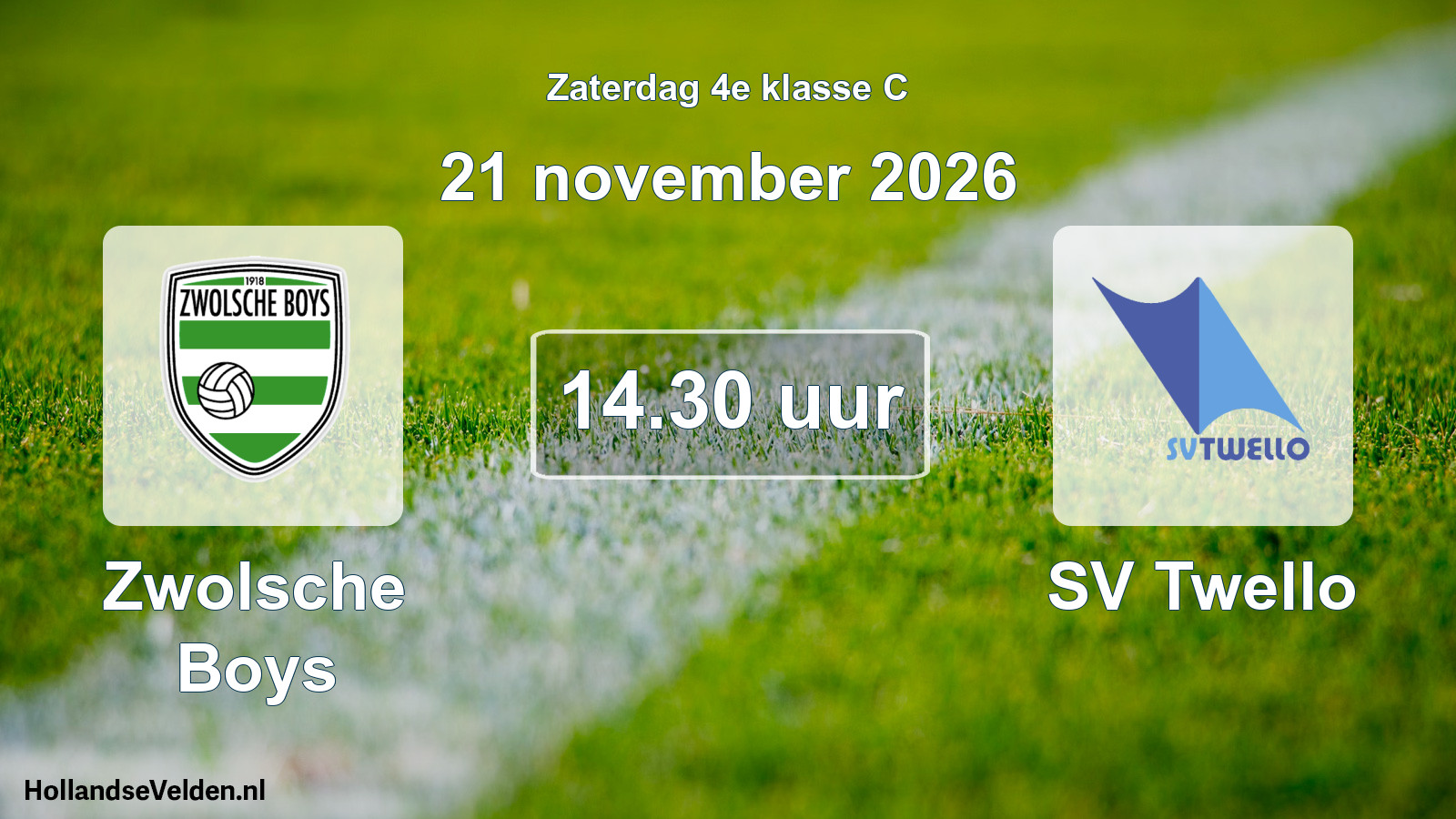 Geplande wedstrijd: Zwolsche Boys - SV Twello (21 november 2026)