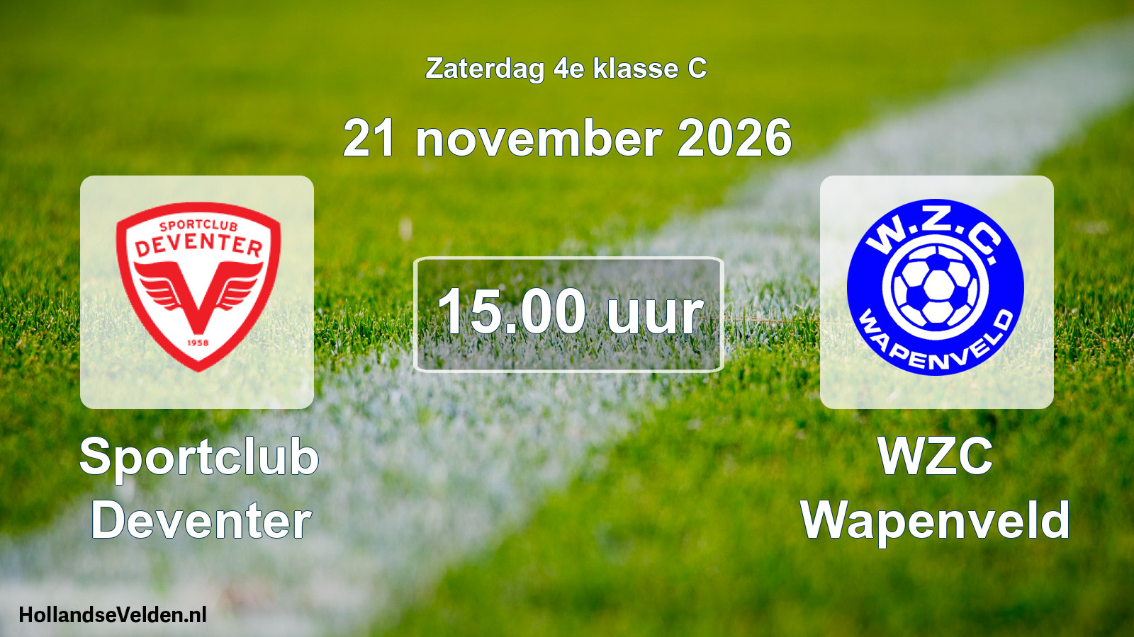 Geplande wedstrijd: Sportclub Deventer - WZC Wapenveld (21 november 2026)