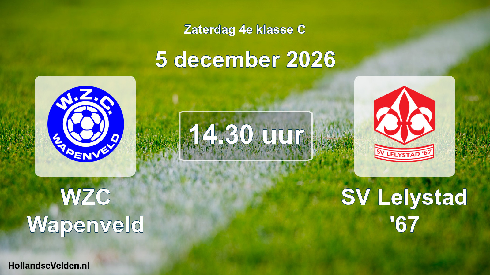 Geplande wedstrijd: WZC Wapenveld - SV Lelystad '67 (5 december 2026)