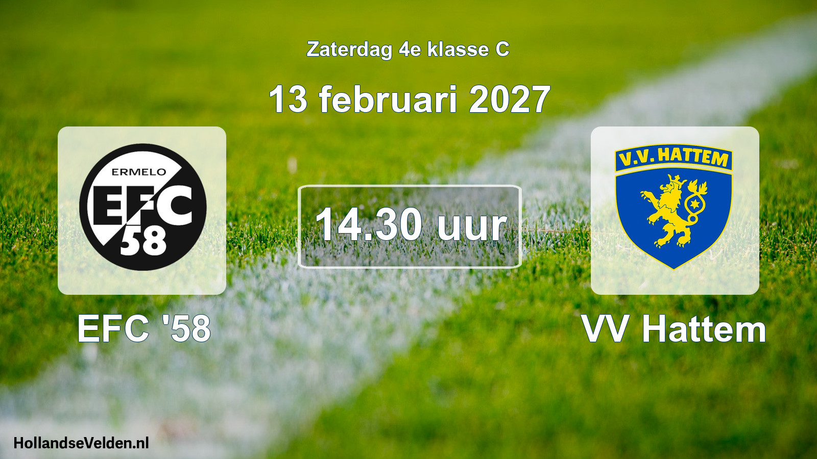Geplande wedstrijd: EFC '58 - VV Hattem (13 februari 2027)