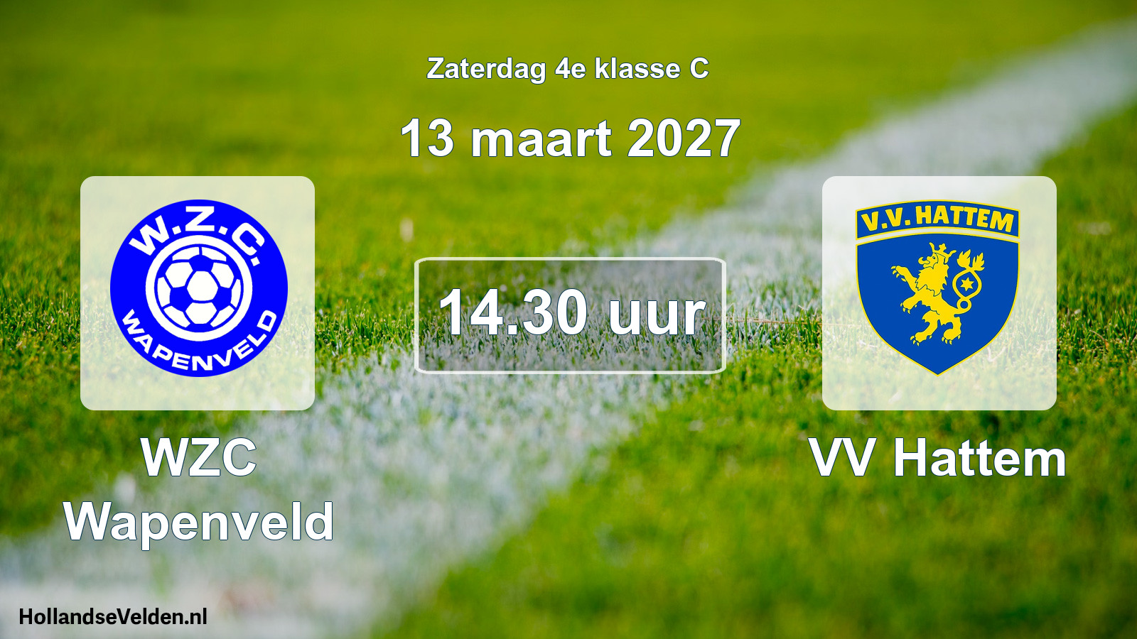 Geplande wedstrijd: WZC Wapenveld - VV Hattem (13 maart 2027)
