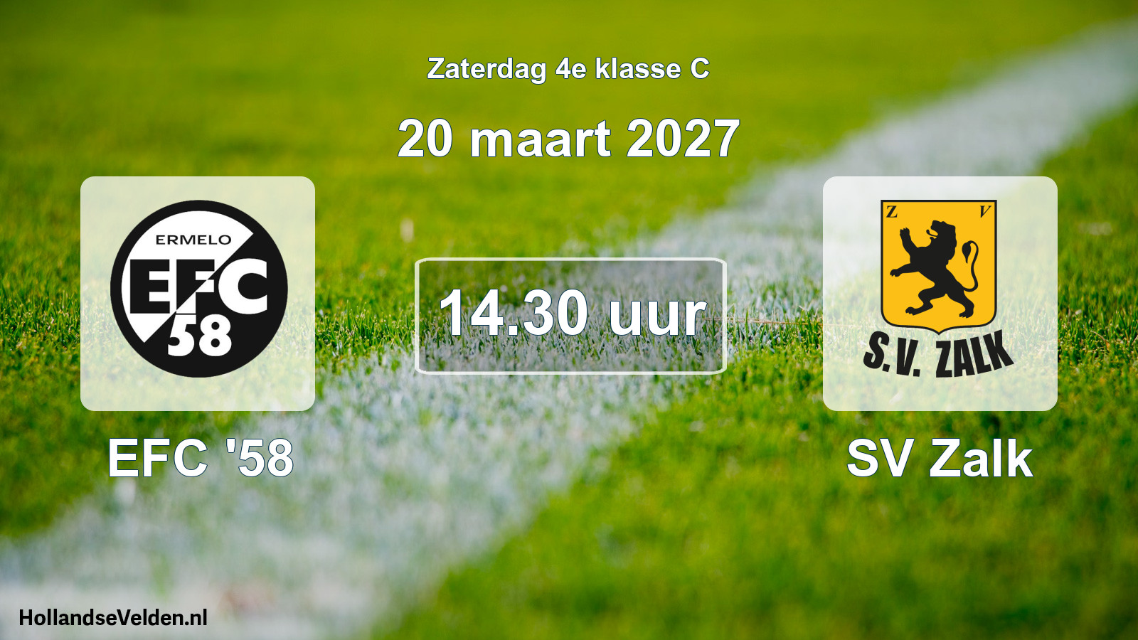 Geplande wedstrijd: EFC '58 - SV Zalk (20 maart 2027)