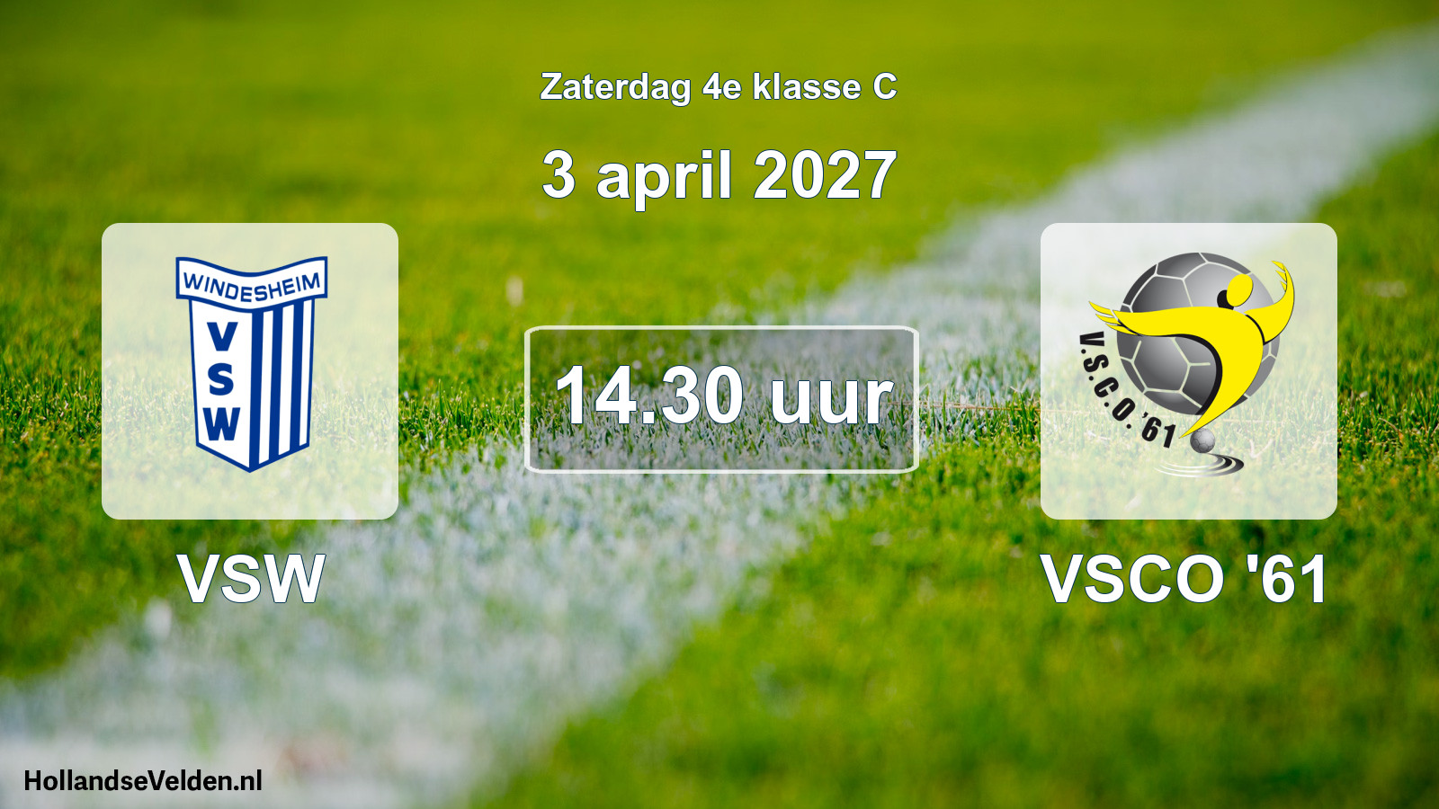 Geplande wedstrijd: VSW - VSCO '61 (3 april 2027)