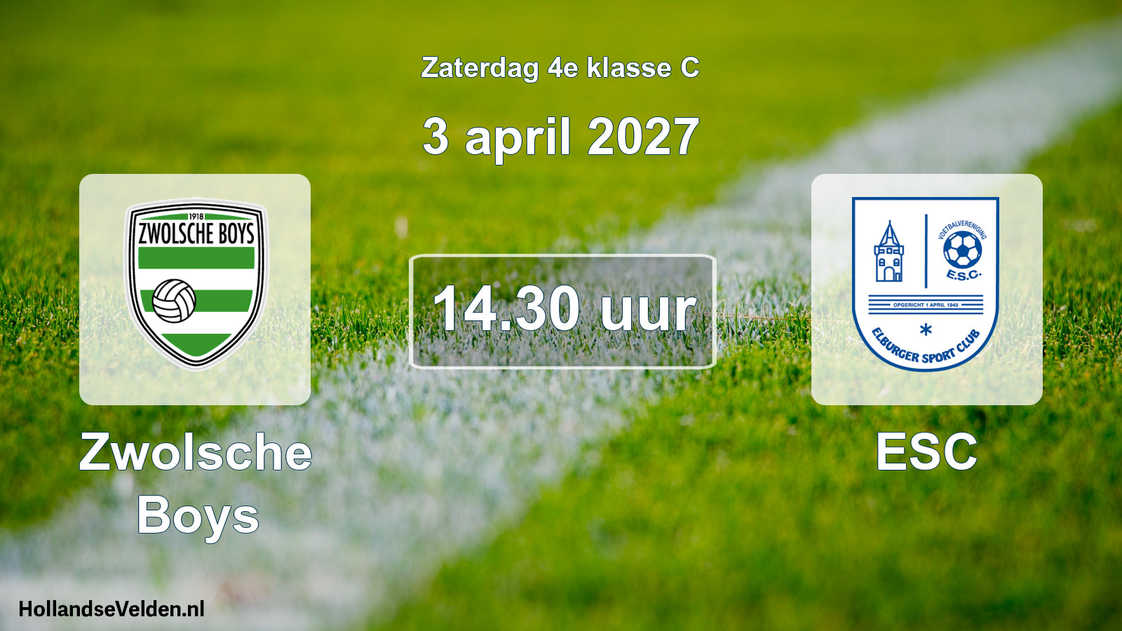 Geplande wedstrijd: Zwolsche Boys - ESC (3 april 2027)
