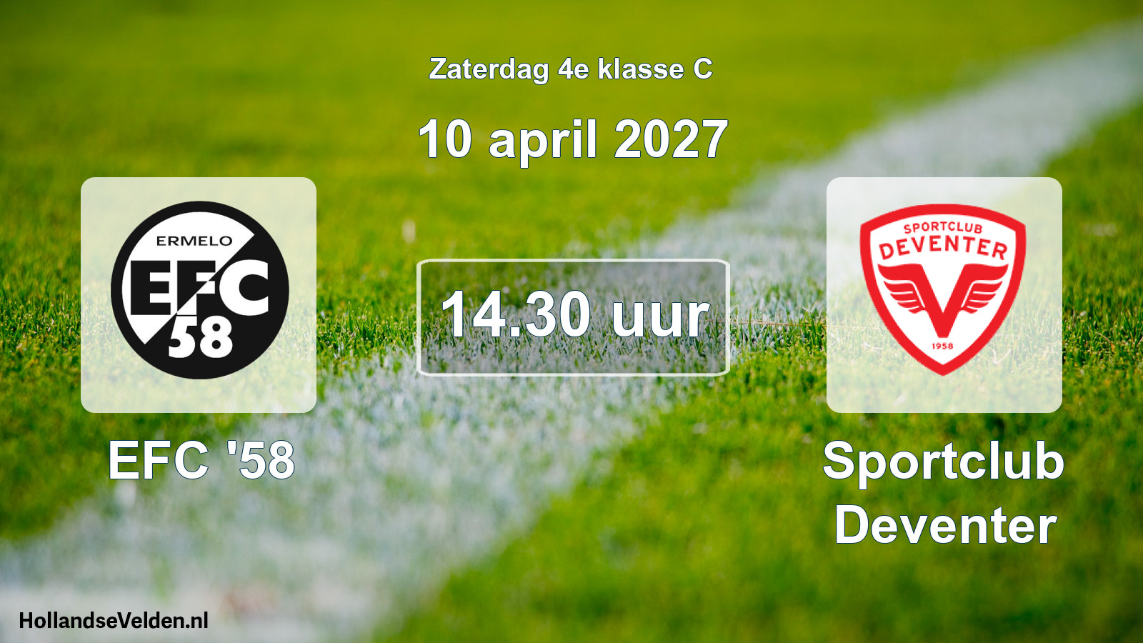 Geplande wedstrijd: EFC '58 - Sportclub Deventer (10 april 2027)